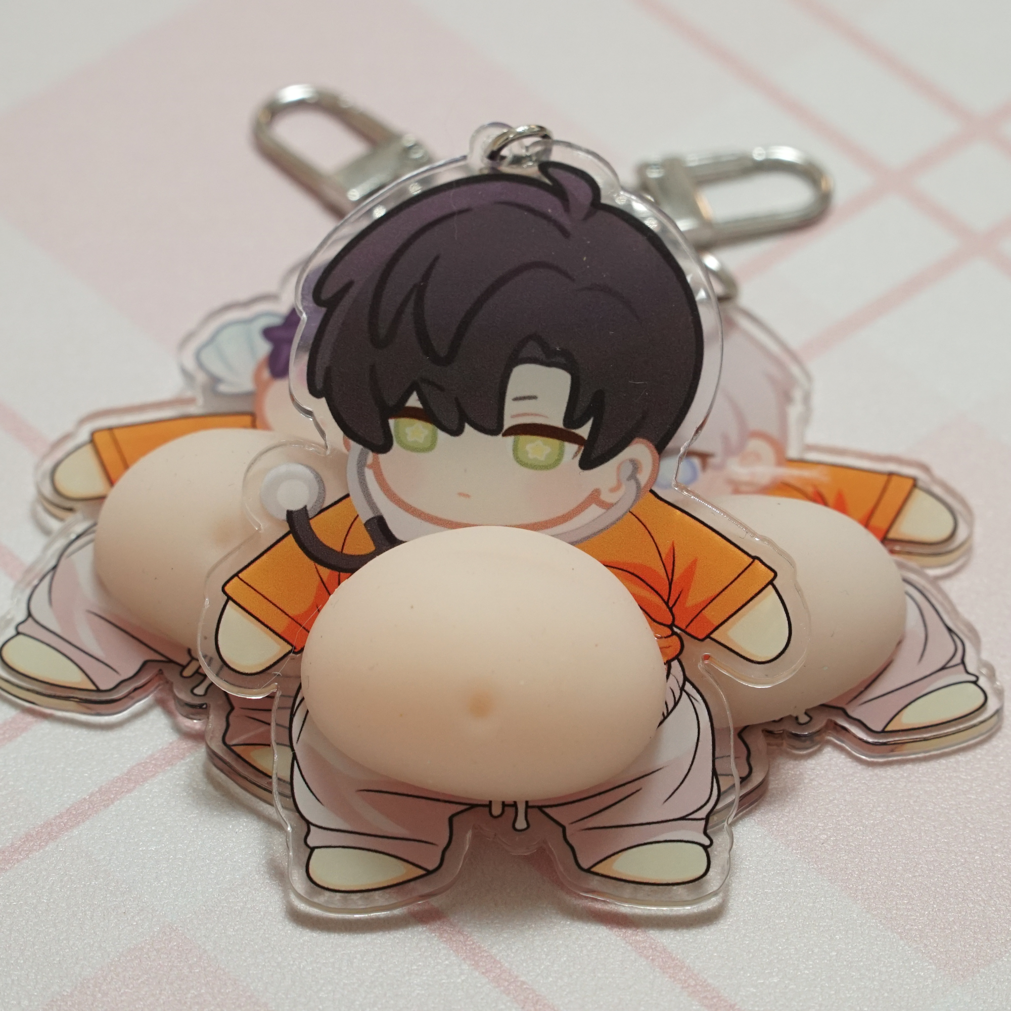 Love and Deepspace Acrylic Keychain Fanmade Silicone Belly Stress Relief Bag Charm detail image 7