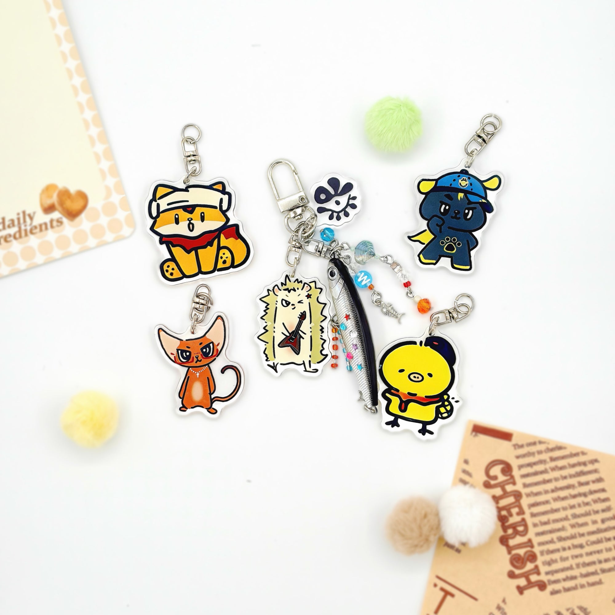 CORTIS Acrylic Keychain Fanmade Animal Bag Charm with Logo & Fish Charms detail image 8