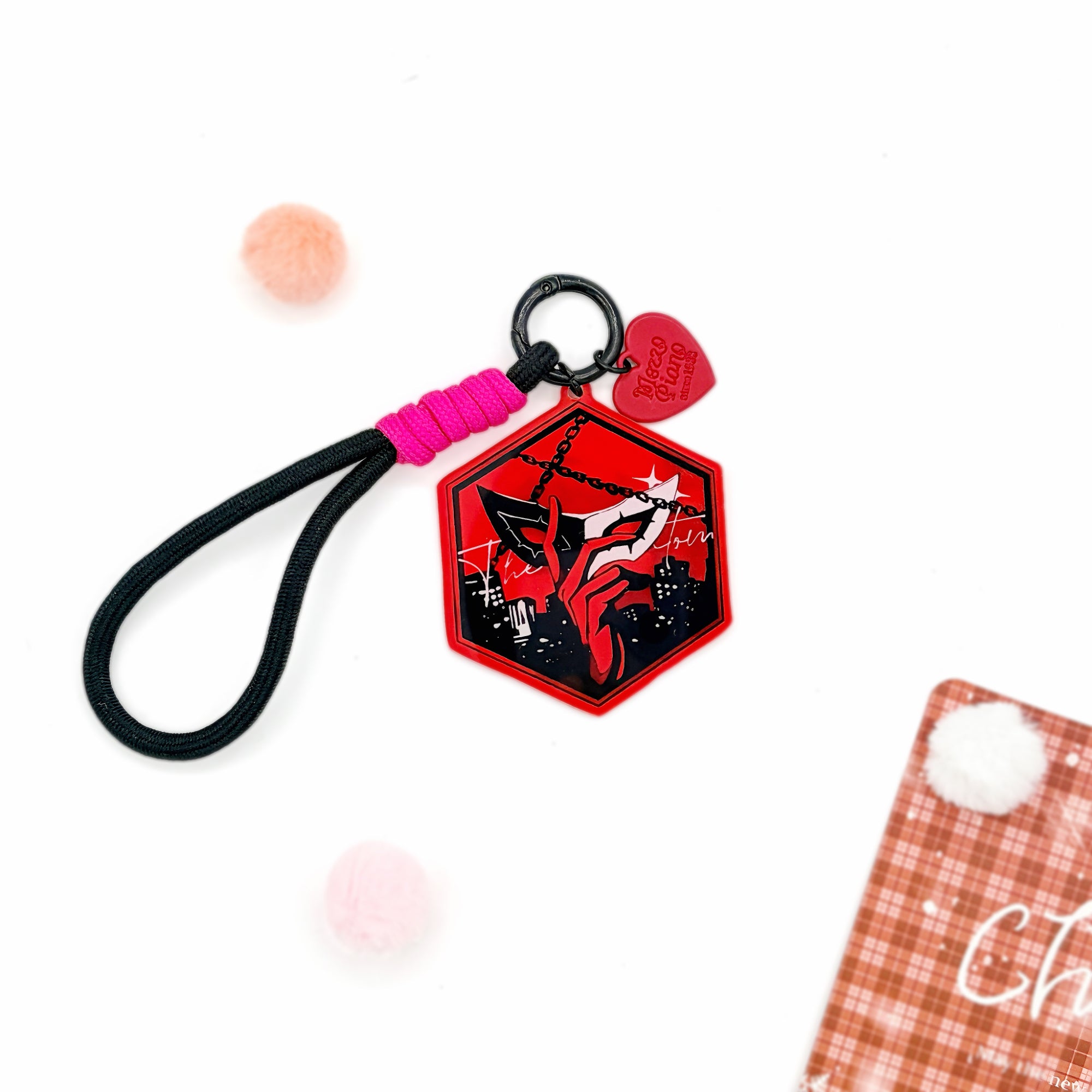 Persona 5 Joker Acrylic Keychain Fanmade Red & Black Anime Game Bag Charm Gift