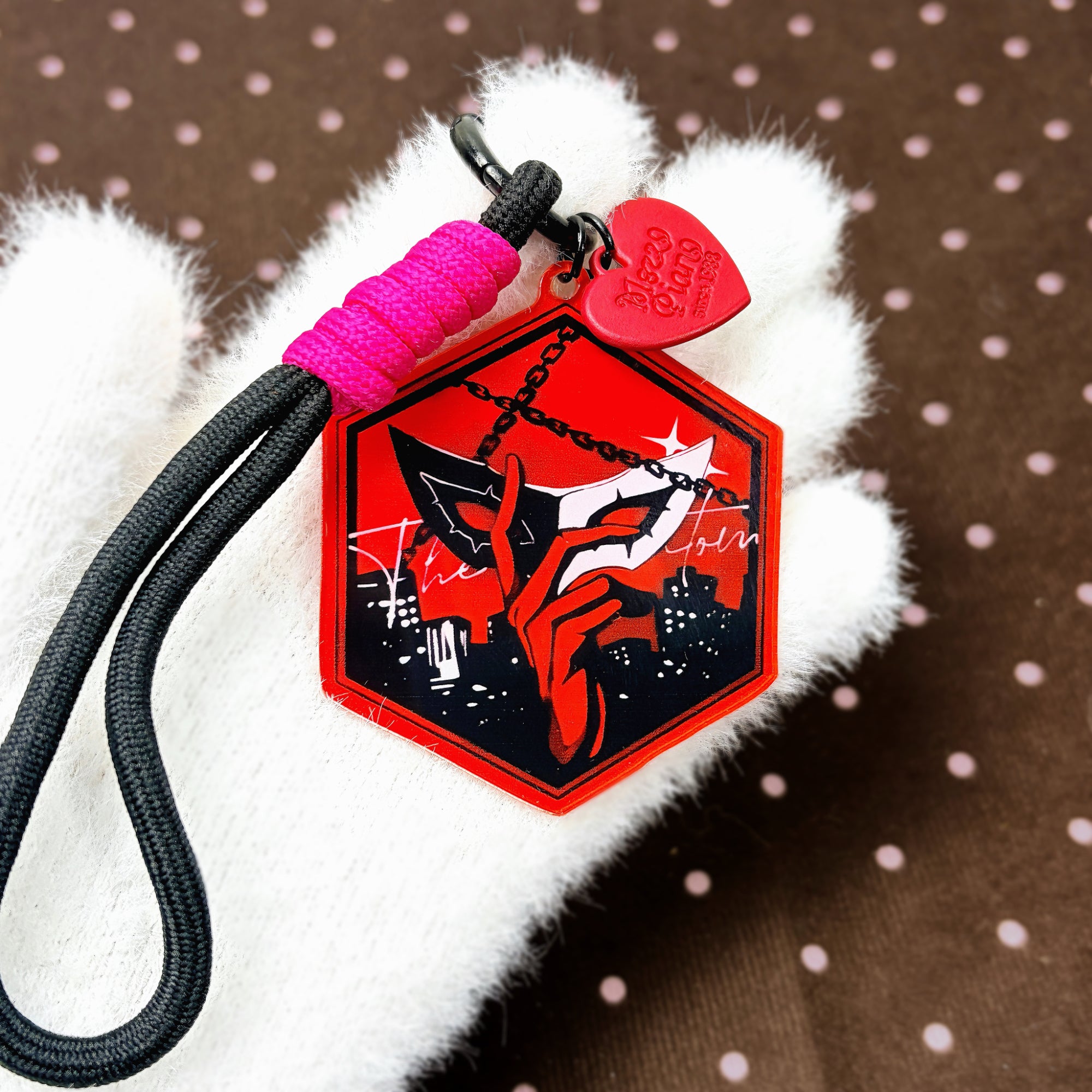 Persona 5 Joker Acrylic Keychain Fanmade Red & Black Anime Game Bag Charm Gift detail image 2