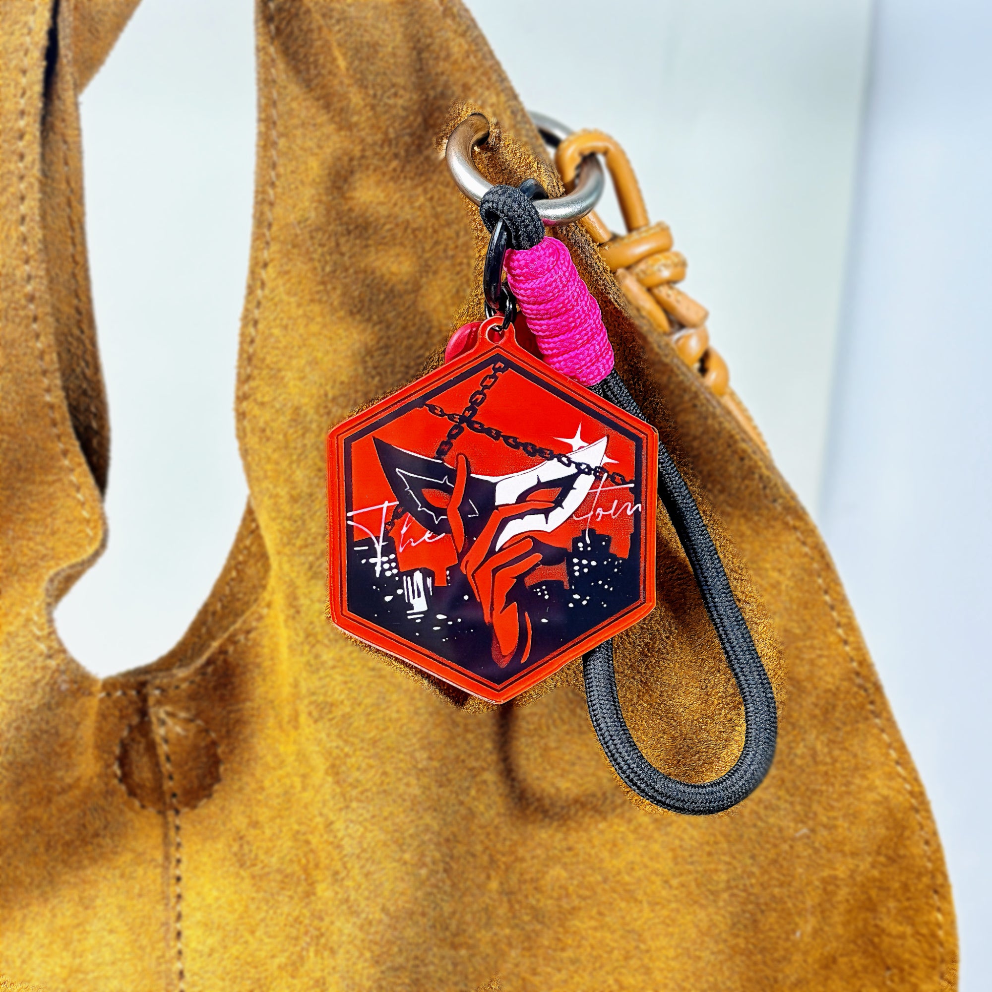 Persona 5 Joker Acrylic Keychain Fanmade Red & Black Anime Game Bag Charm Gift detail image 3
