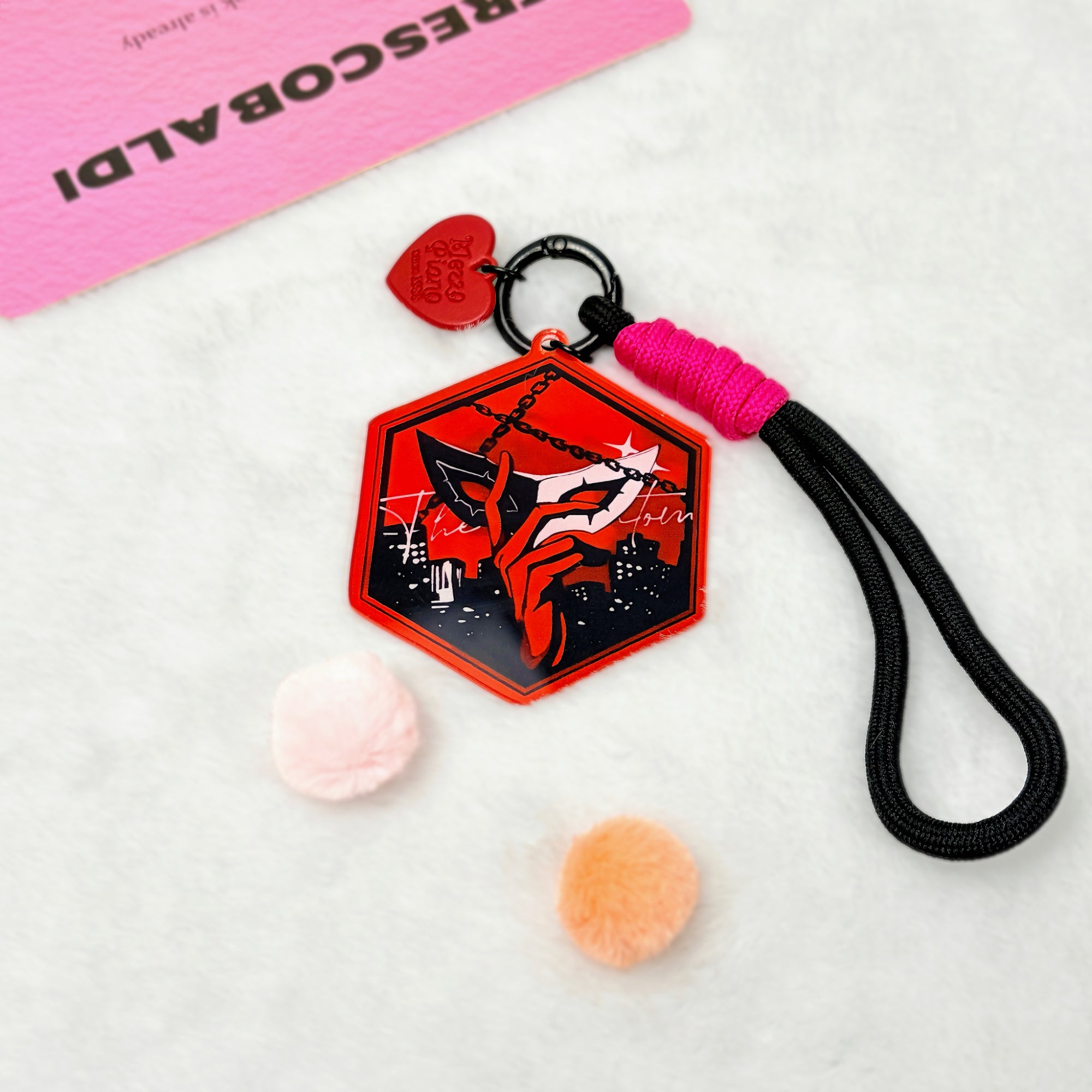 Persona 5 Joker Acrylic Keychain Fanmade Red & Black Anime Game Bag Charm Gift detail image 4