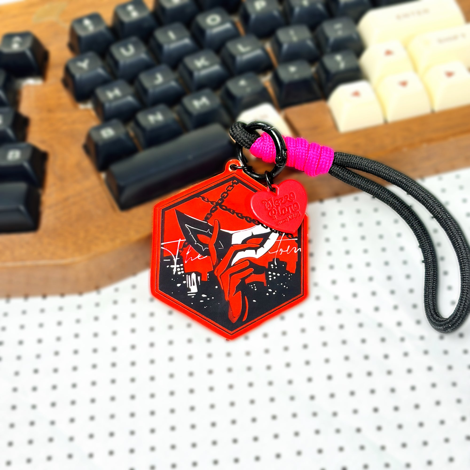 Persona 5 Joker Acrylic Keychain Fanmade Red & Black Anime Game Bag Charm Gift detail image 7