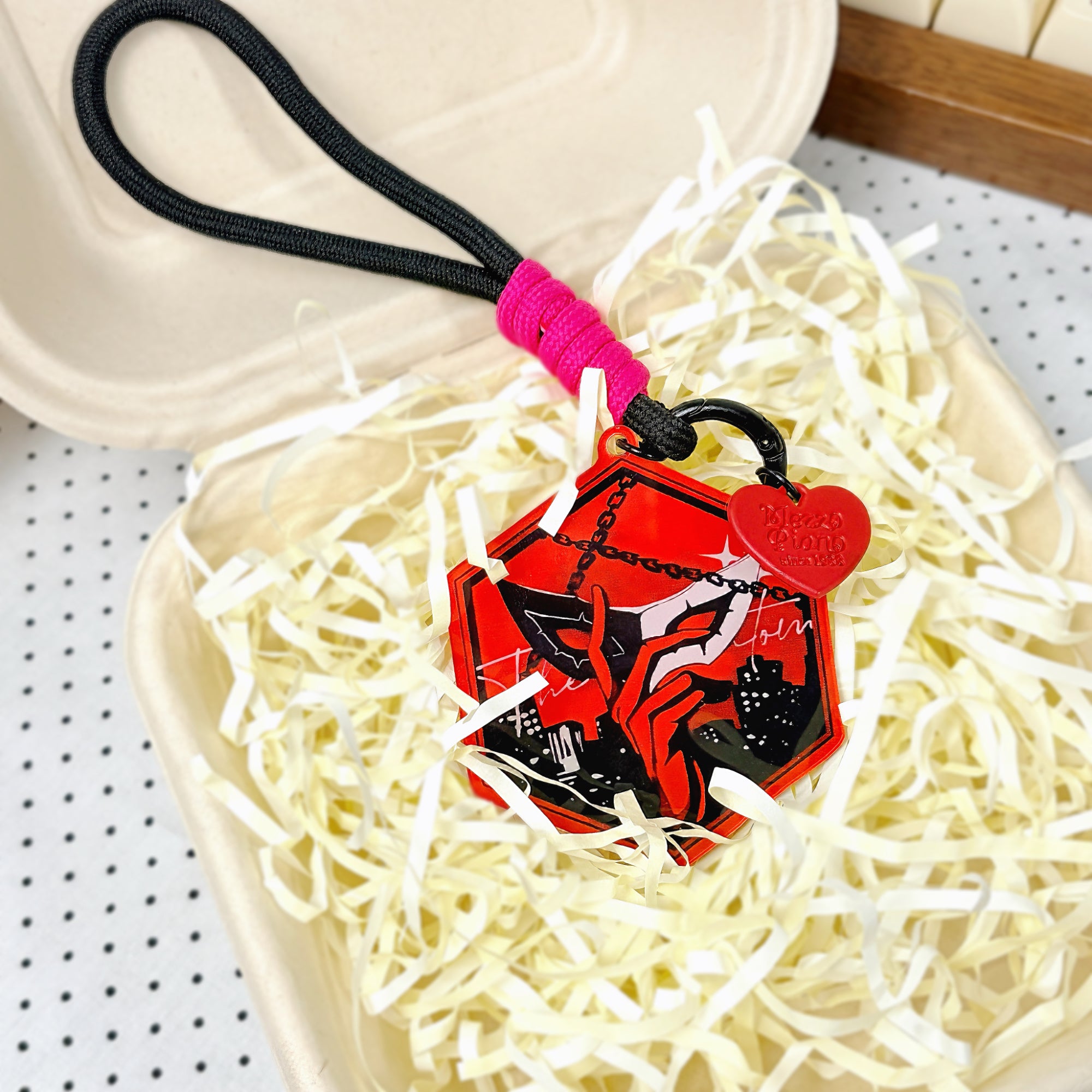 Persona 5 Joker Acrylic Keychain Fanmade Red & Black Anime Game Bag Charm Gift detail image 8