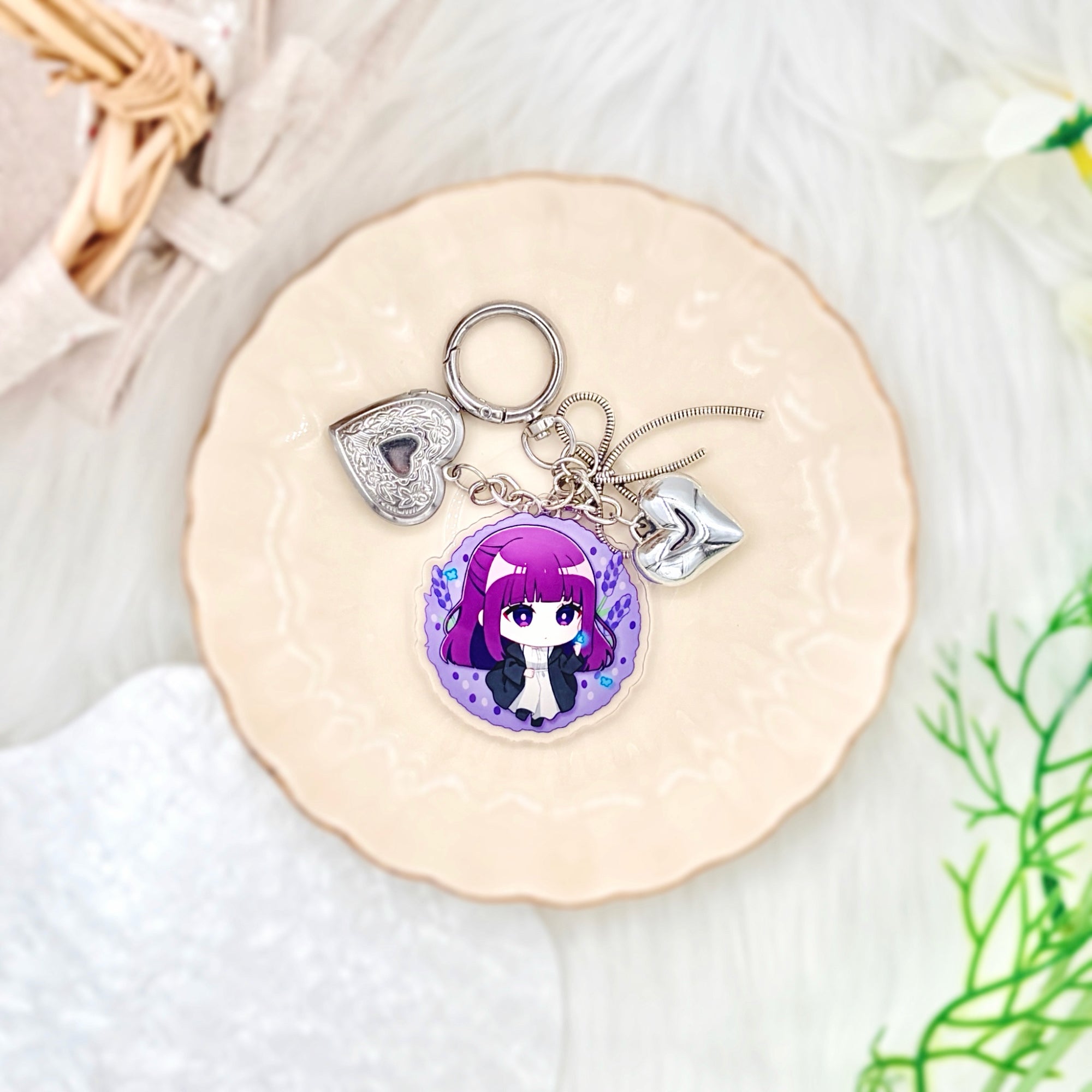Frieren Acrylic Keychain Fanmade Hand-Drawn Anime Charm with Frieren, Himmel, Fern & Stark detail image 15