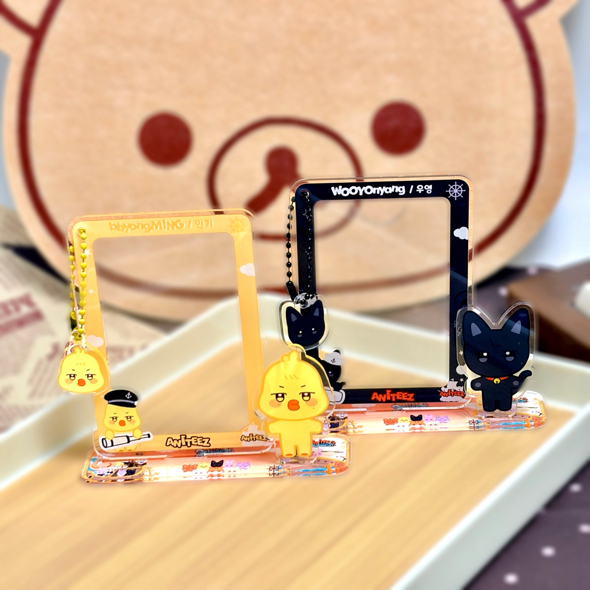 ATEEZ Acrylic Photocard Frame Standee Bag Charm Fanmade Animal Character Card Holder ATINY Gift Hongjoong Seonghwa Yunho Yeosang San Mingi Wooyoung Jongho detail image 12