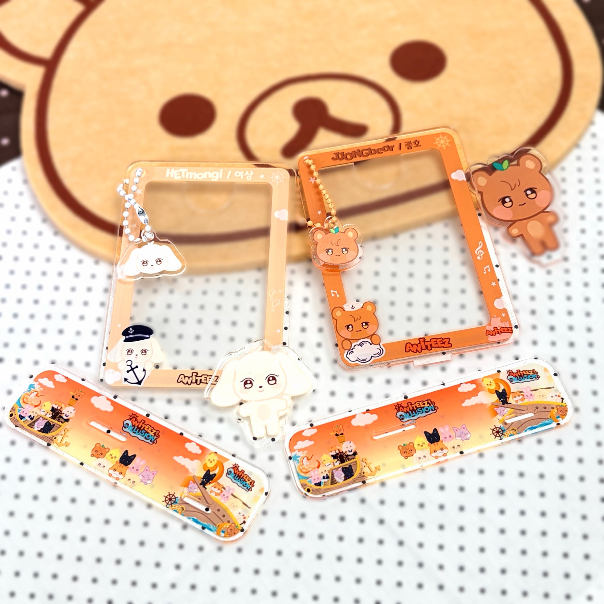 ATEEZ Acrylic Photocard Frame Standee Bag Charm Fanmade Animal Character Card Holder ATINY Gift Hongjoong Seonghwa Yunho Yeosang San Mingi Wooyoung Jongho detail image 18