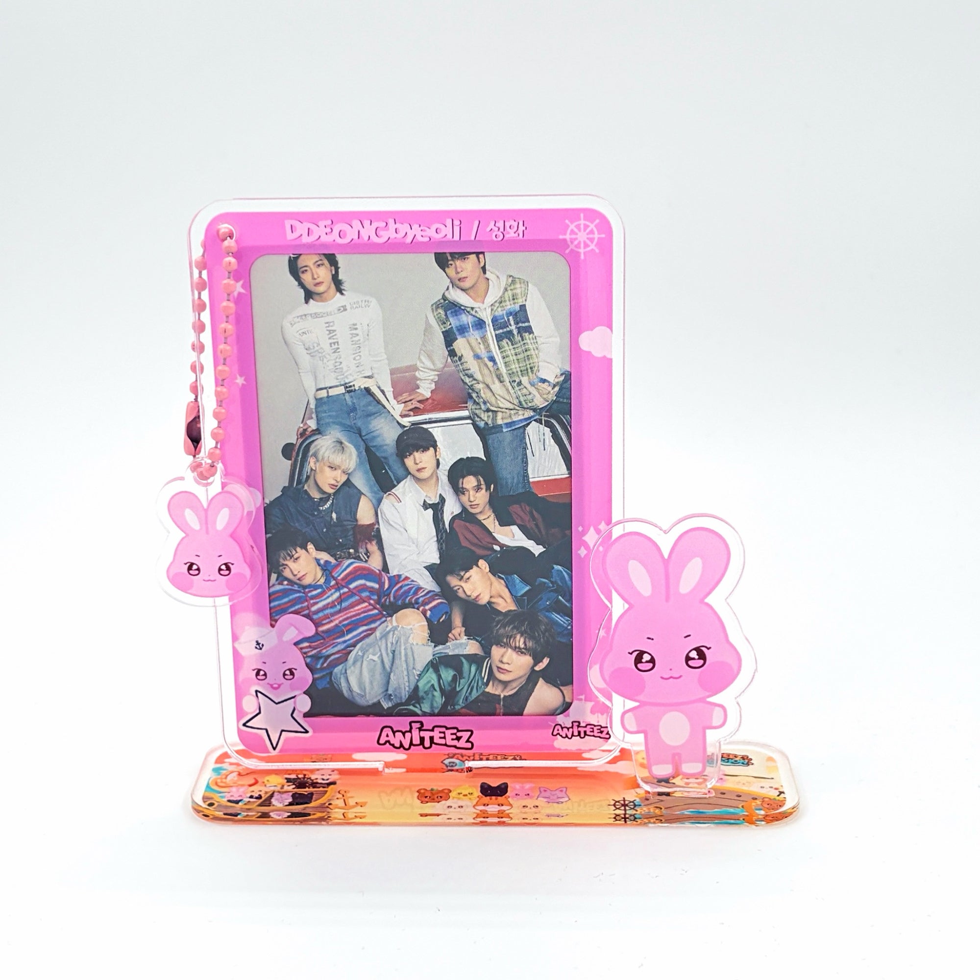 ATEEZ Acrylic Photocard Frame Standee Bag Charm Fanmade Animal Character Card Holder ATINY Gift Hongjoong Seonghwa Yunho Yeosang San Mingi Wooyoung Jongho detail image 2