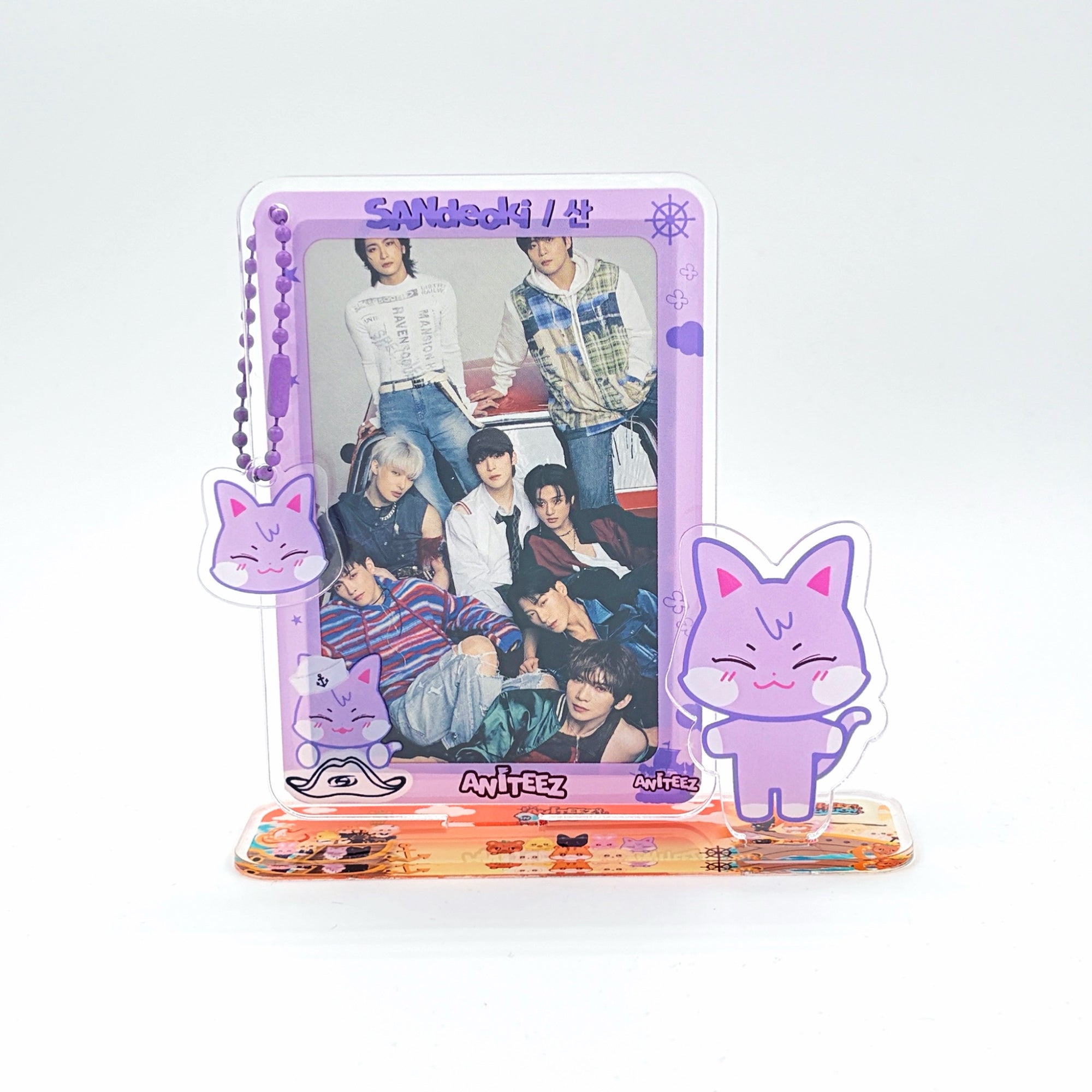 ATEEZ Acrylic Photocard Frame Standee Bag Charm Fanmade Animal Character Card Holder ATINY Gift Hongjoong Seonghwa Yunho Yeosang San Mingi Wooyoung Jongho detail image 4