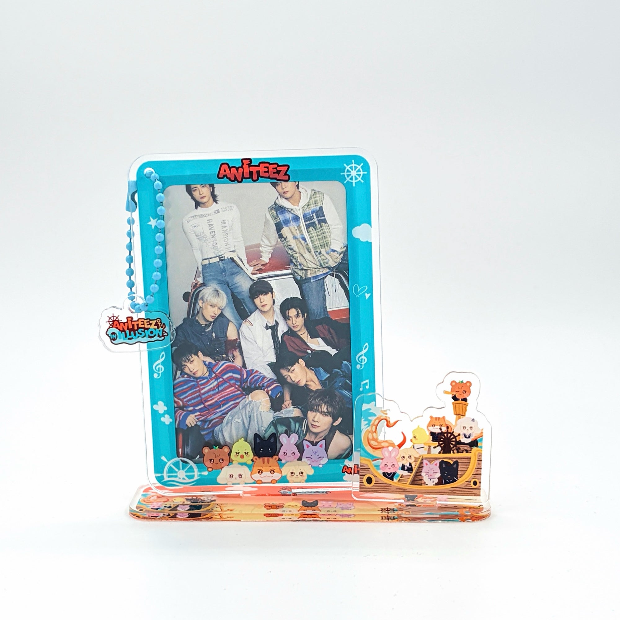 ATEEZ Acrylic Photocard Frame Standee Bag Charm Fanmade Animal Character Card Holder ATINY Gift Hongjoong Seonghwa Yunho Yeosang San Mingi Wooyoung Jongho detail image 8