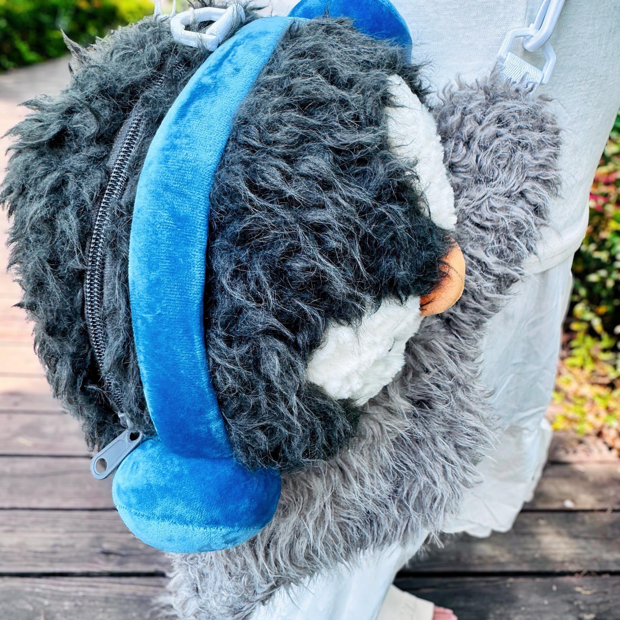 Adorable Plush Bear Backpack & Crossbody Bag Cute Animal Pouch Soft Lying Bear Plush Mini Bag Handmade Kawaii Gift detail image 4