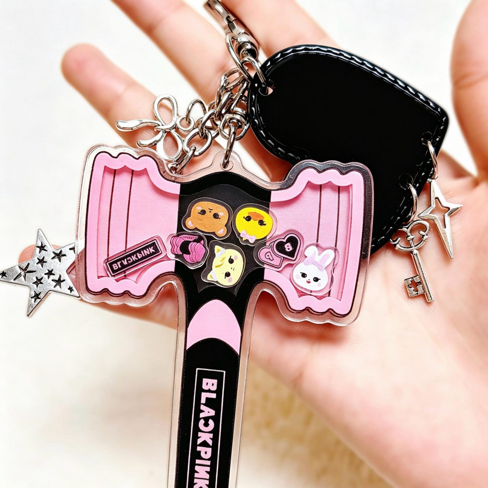 BLACKPINK Acrylic Shaker Keychain Kpop Mascot Charm Lisa Rosé Jennie Jisoo Fanmade Bag Accessory detail image 3