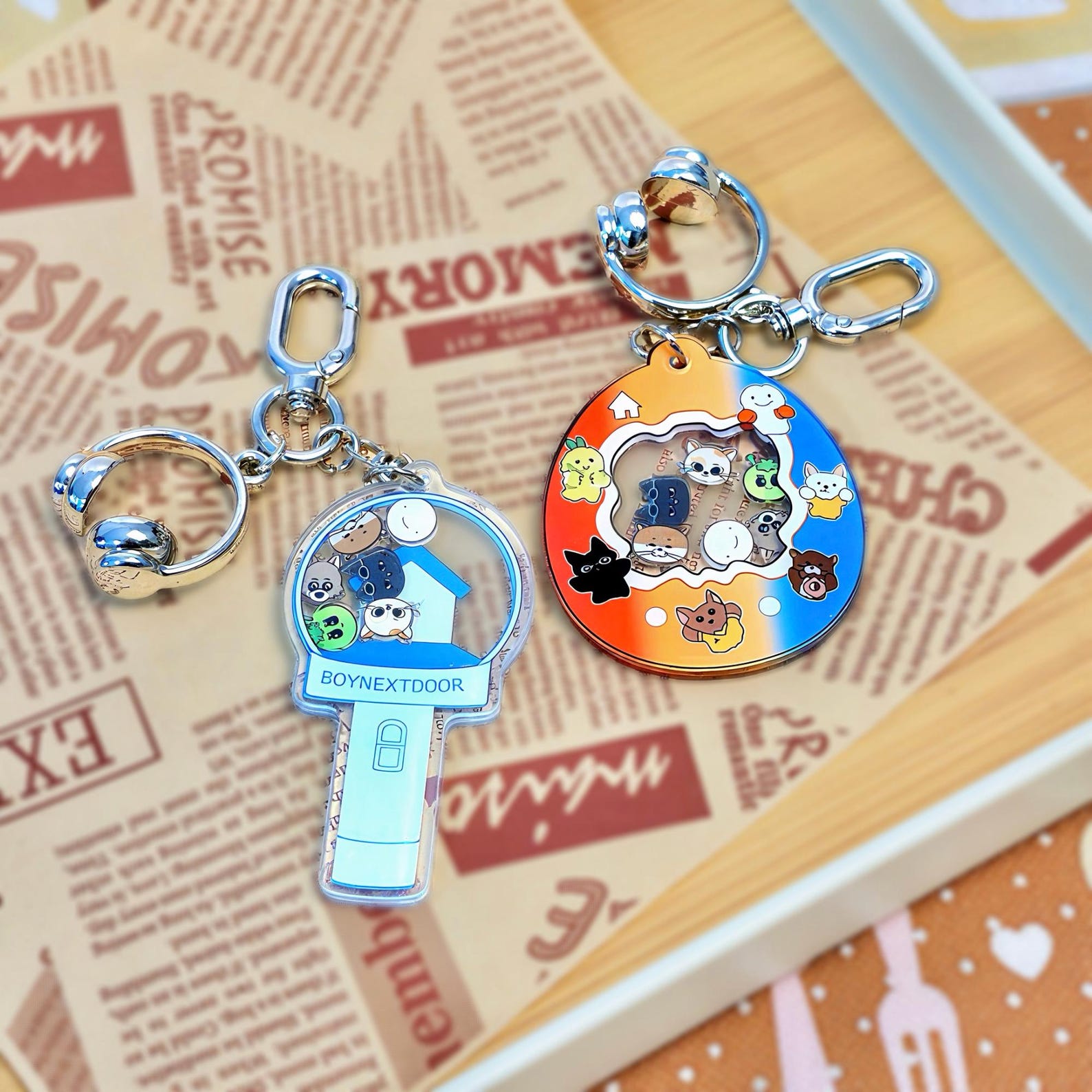 BOYNEXTDOOR Animal Shaker Keychain Sungho Riwoo Jaehyun Taesan Leehan Woonhak Acrylic Bag Charm Fanmade Kpop Gift detail image 3