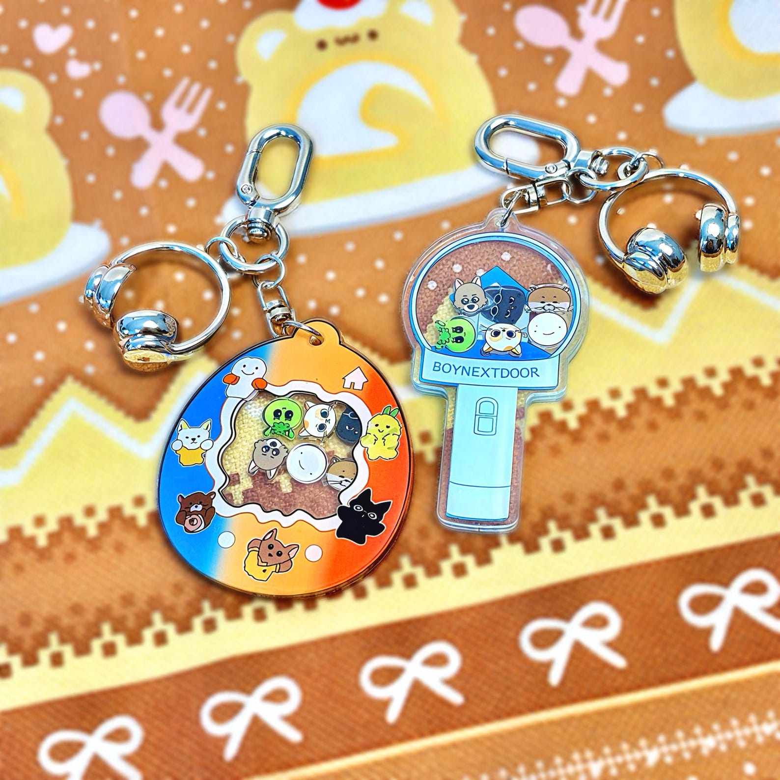 BOYNEXTDOOR Animal Shaker Keychain Sungho Riwoo Jaehyun Taesan Leehan Woonhak Acrylic Bag Charm Fanmade Kpop Gift detail image 5