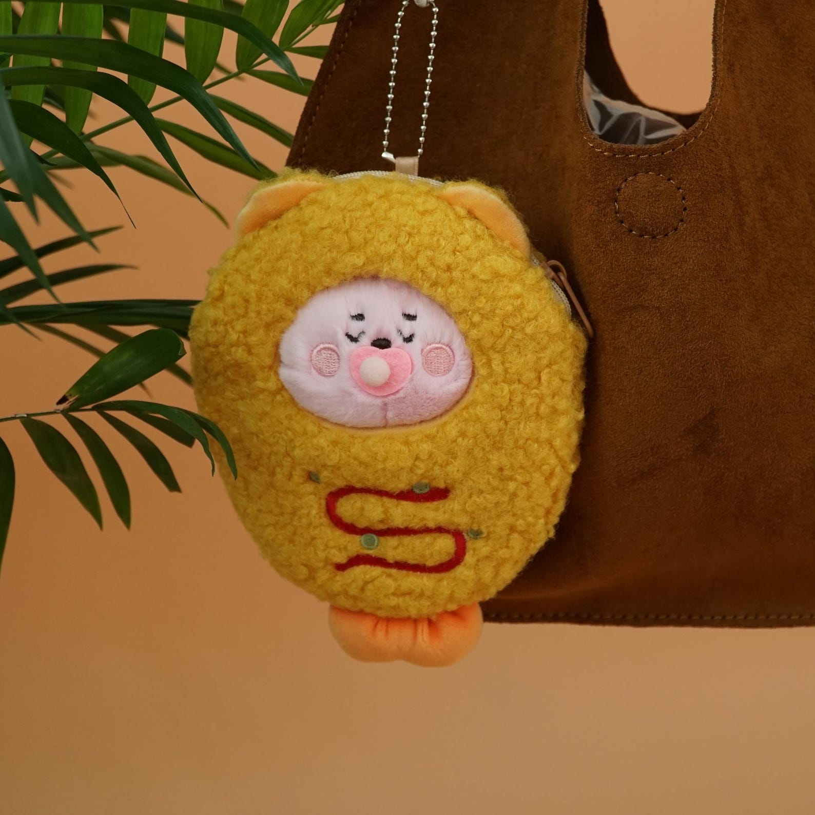 BT21 Mini Plush Keychain with Yellow Fish Plush Cover Fan Made BTS Charms