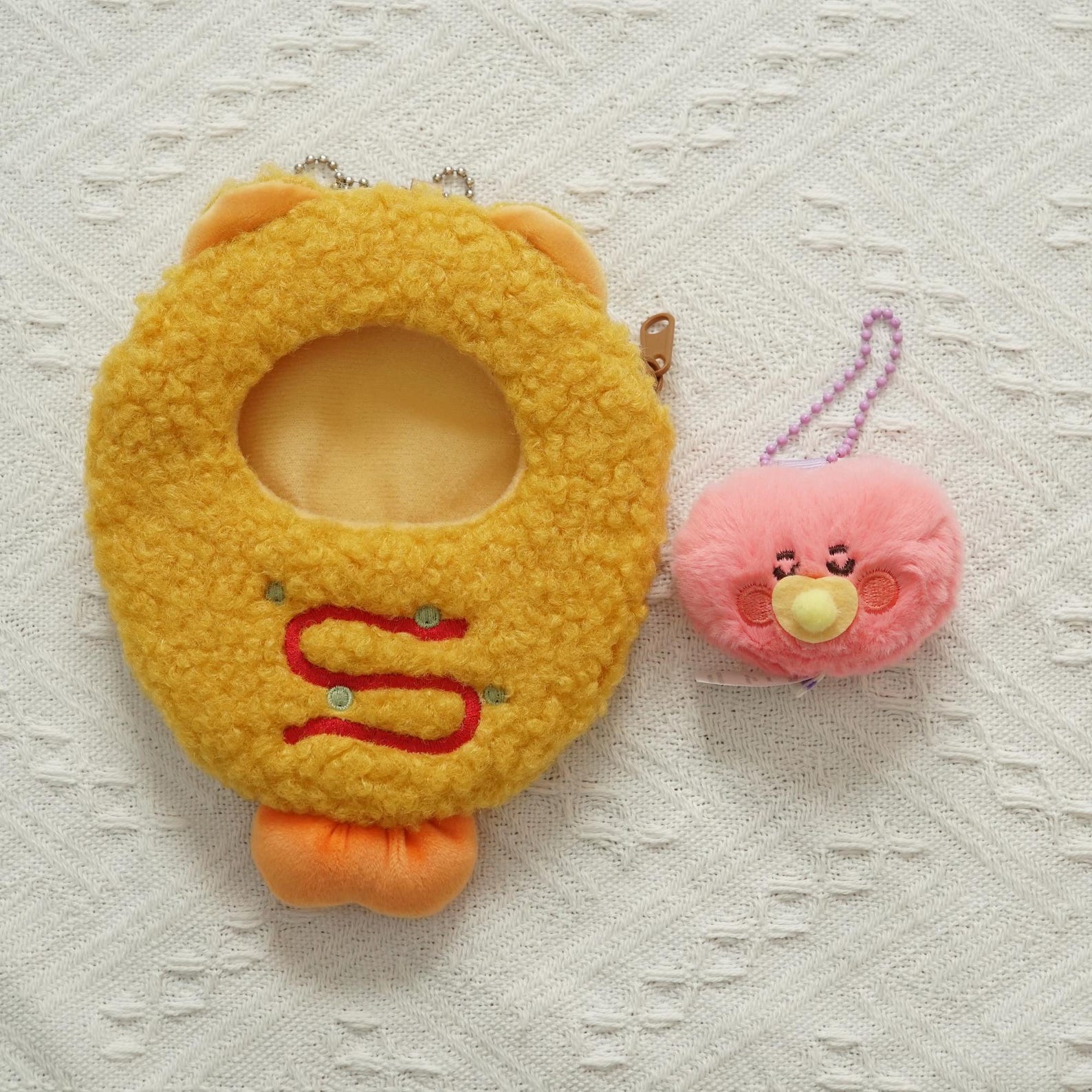 BT21 Mini Plush Keychain with Yellow Fish Plush Cover Fan Made BTS Charms