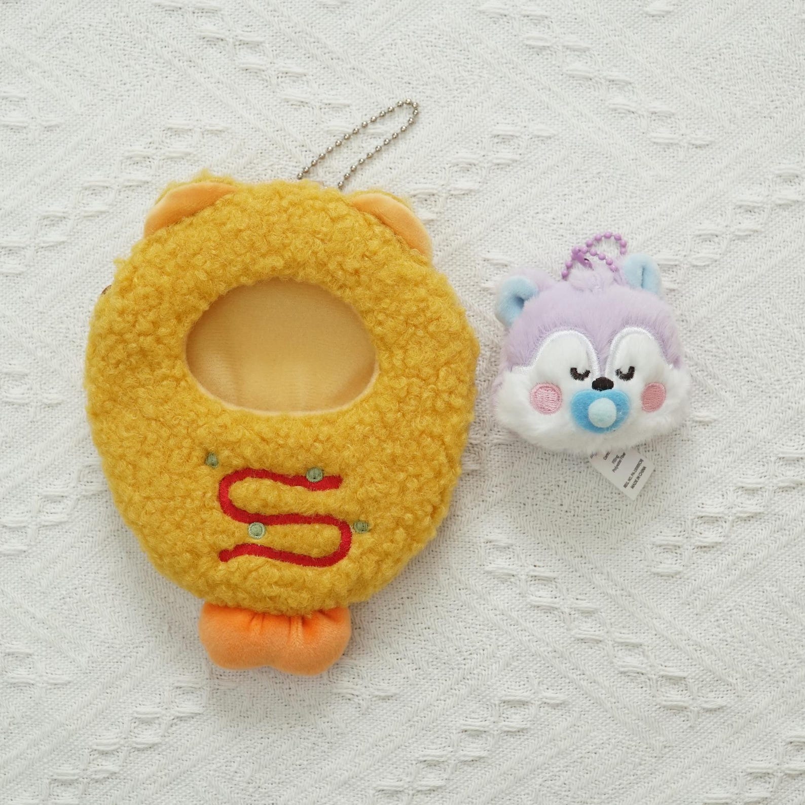 BT21 Mini Plush Keychain with Yellow Fish Plush Cover Fan Made BTS Charms
