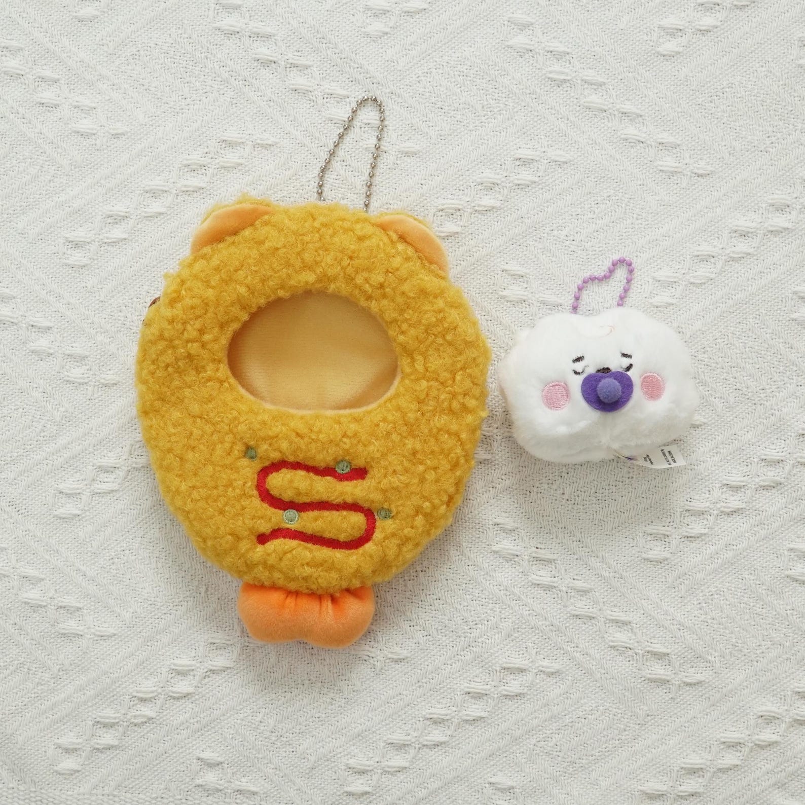 BT21 Mini Plush Keychain with Yellow Fish Plush Cover Fan Made BTS Charms