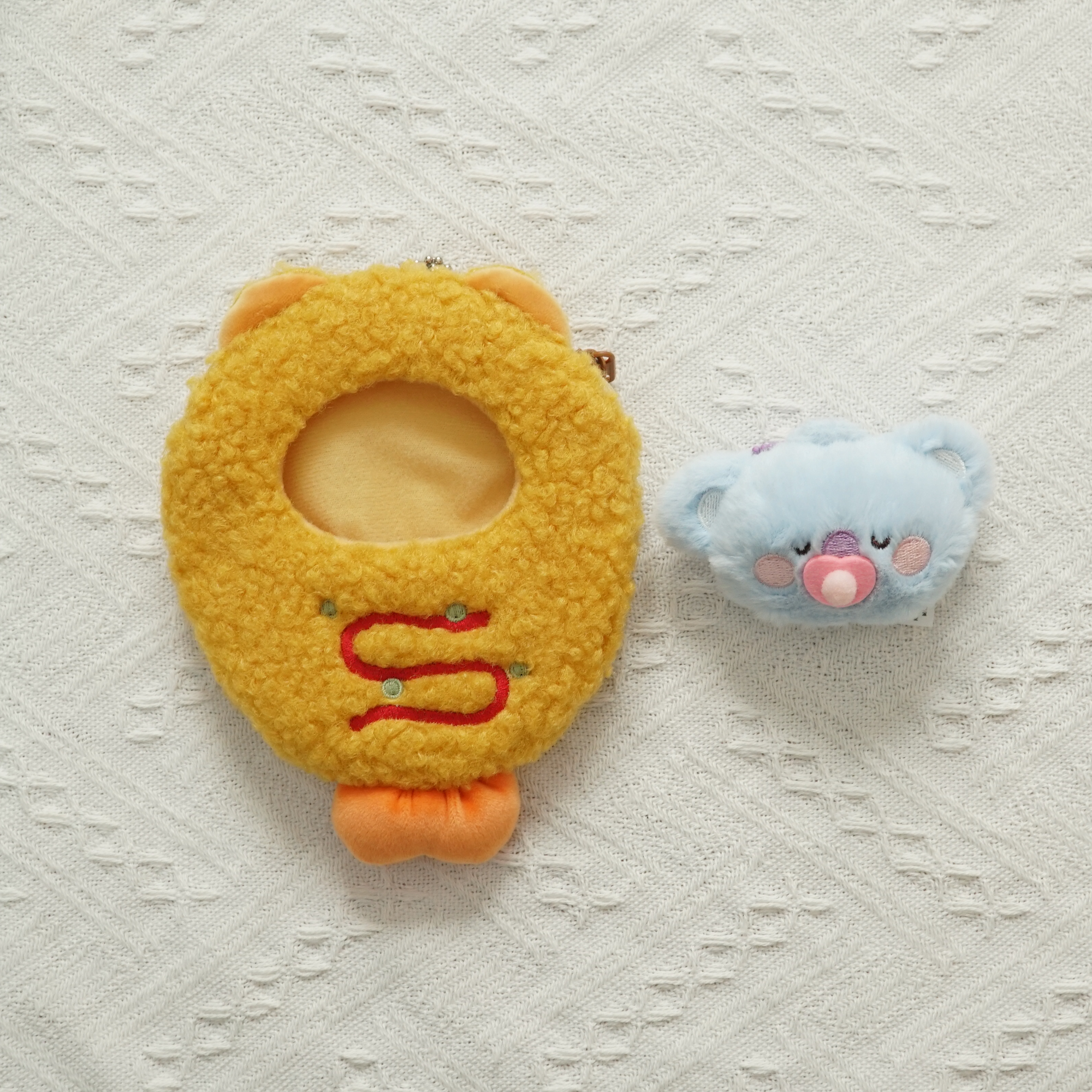 BT21 Mini Plush Keychain with Yellow Fish Plush Cover Fan Made BTS Charms