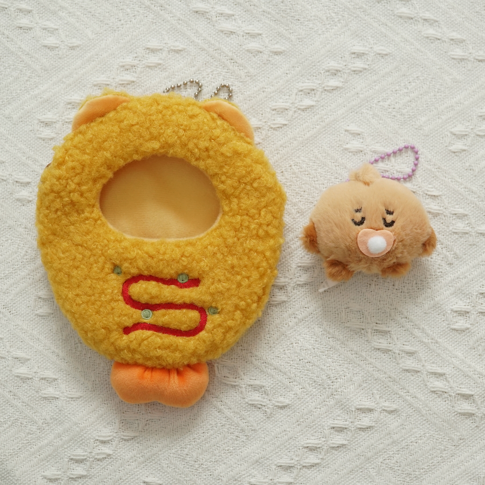 BT21 Mini Plush Keychain with Yellow Fish Plush Cover Fan Made BTS Charms