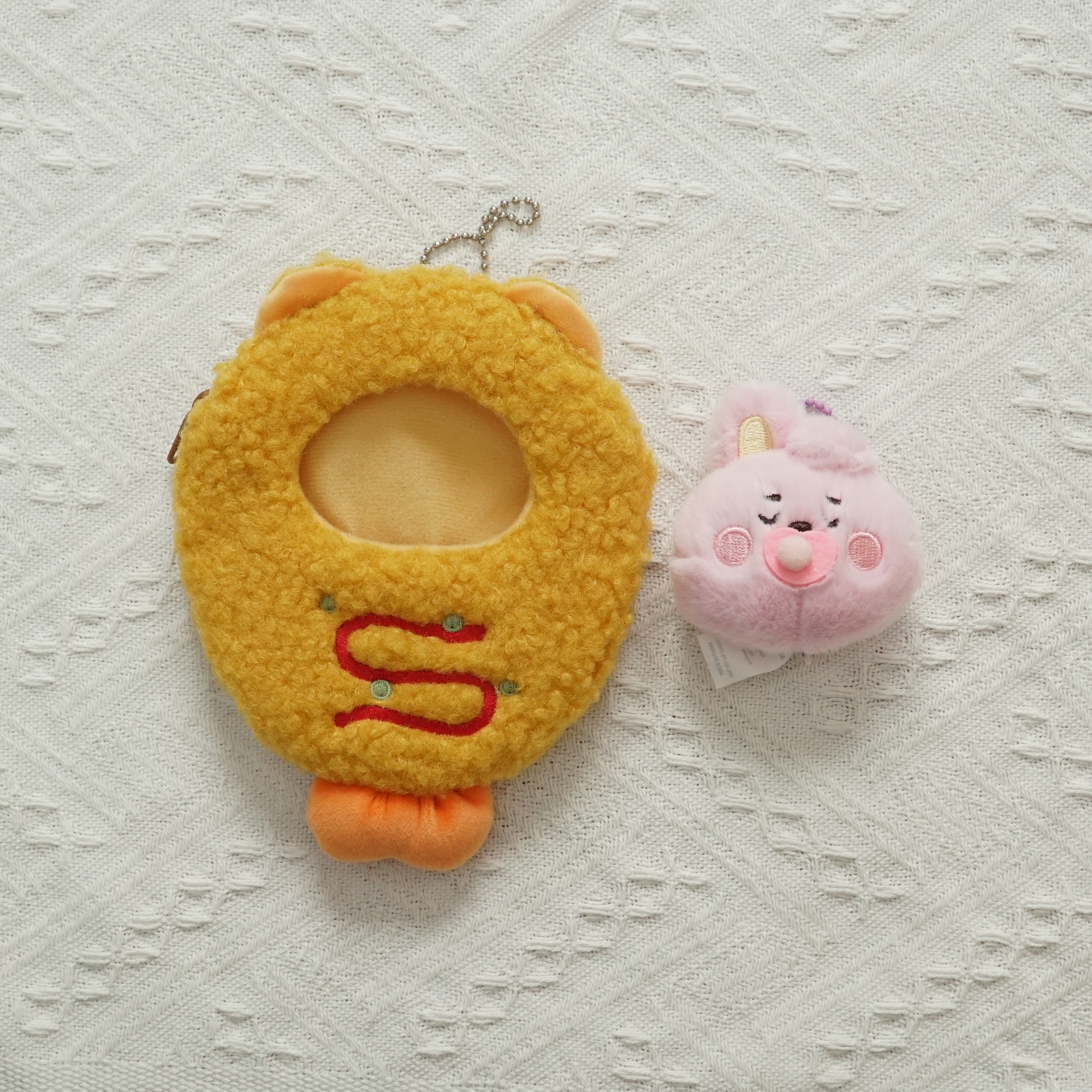 BT21 Mini Plush Keychain with Yellow Fish Plush Cover Fan Made BTS Charms