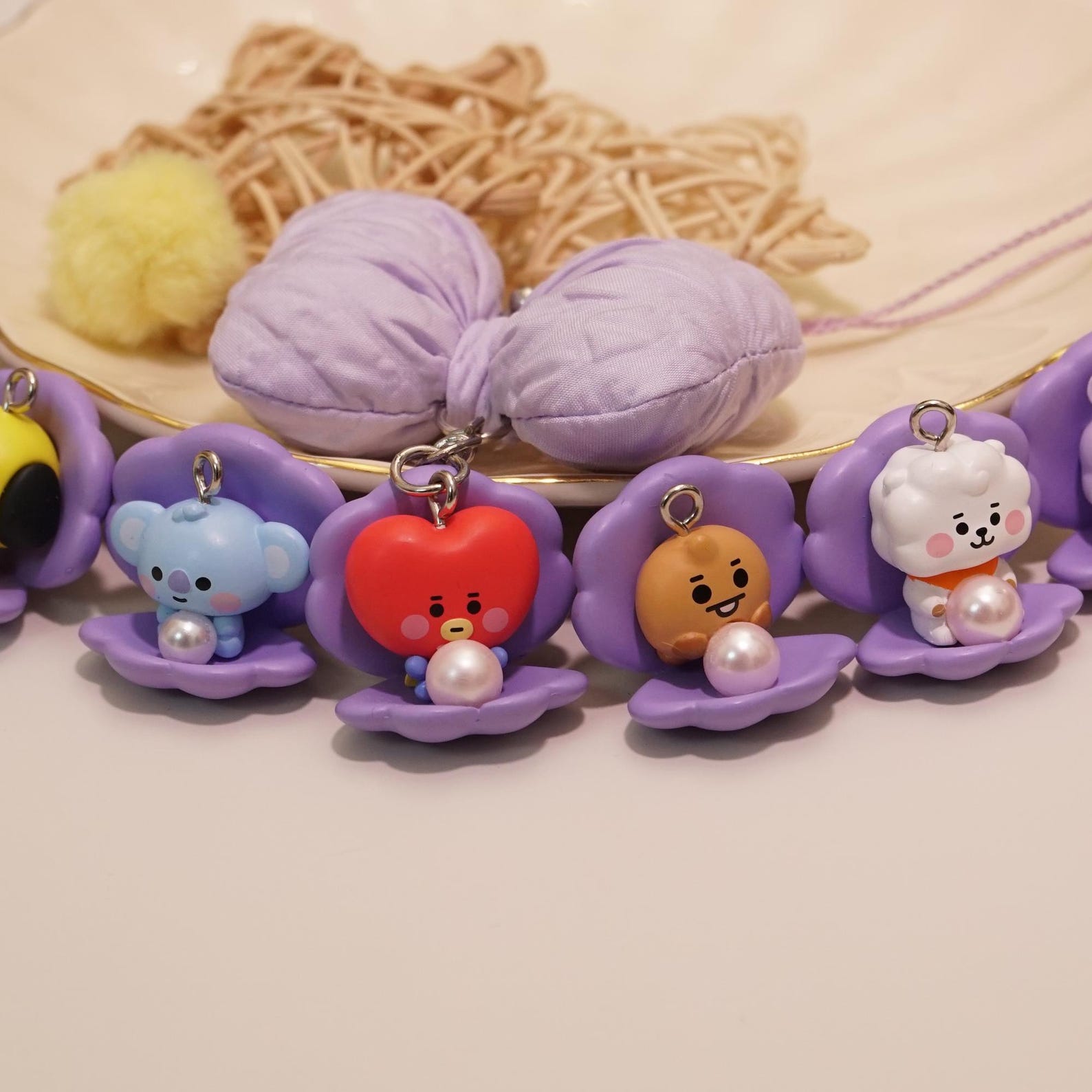 BT21 Silicone Figure Keychain Fan Made BTS Mascot Charms