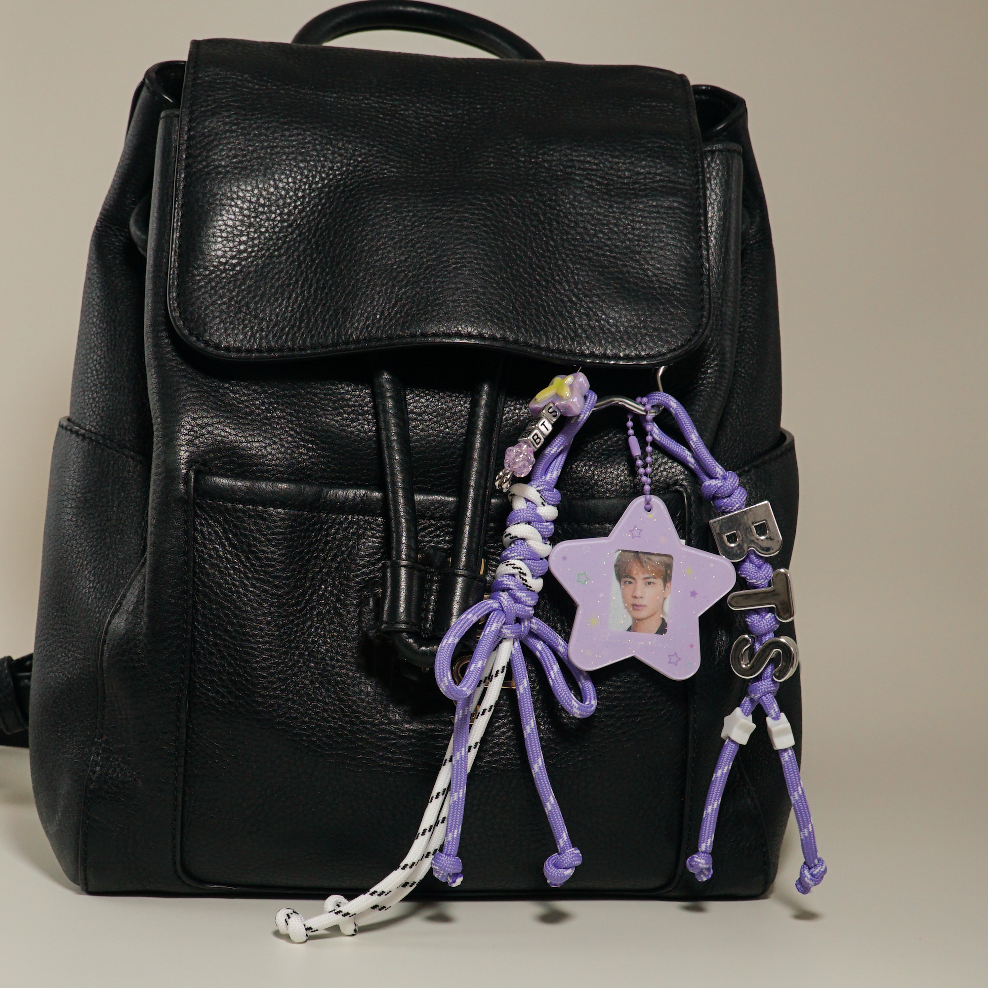 BTS Inspired Purple Star Bag Charm Handmade Kpop Photo Keychain for ARMY detail image 5