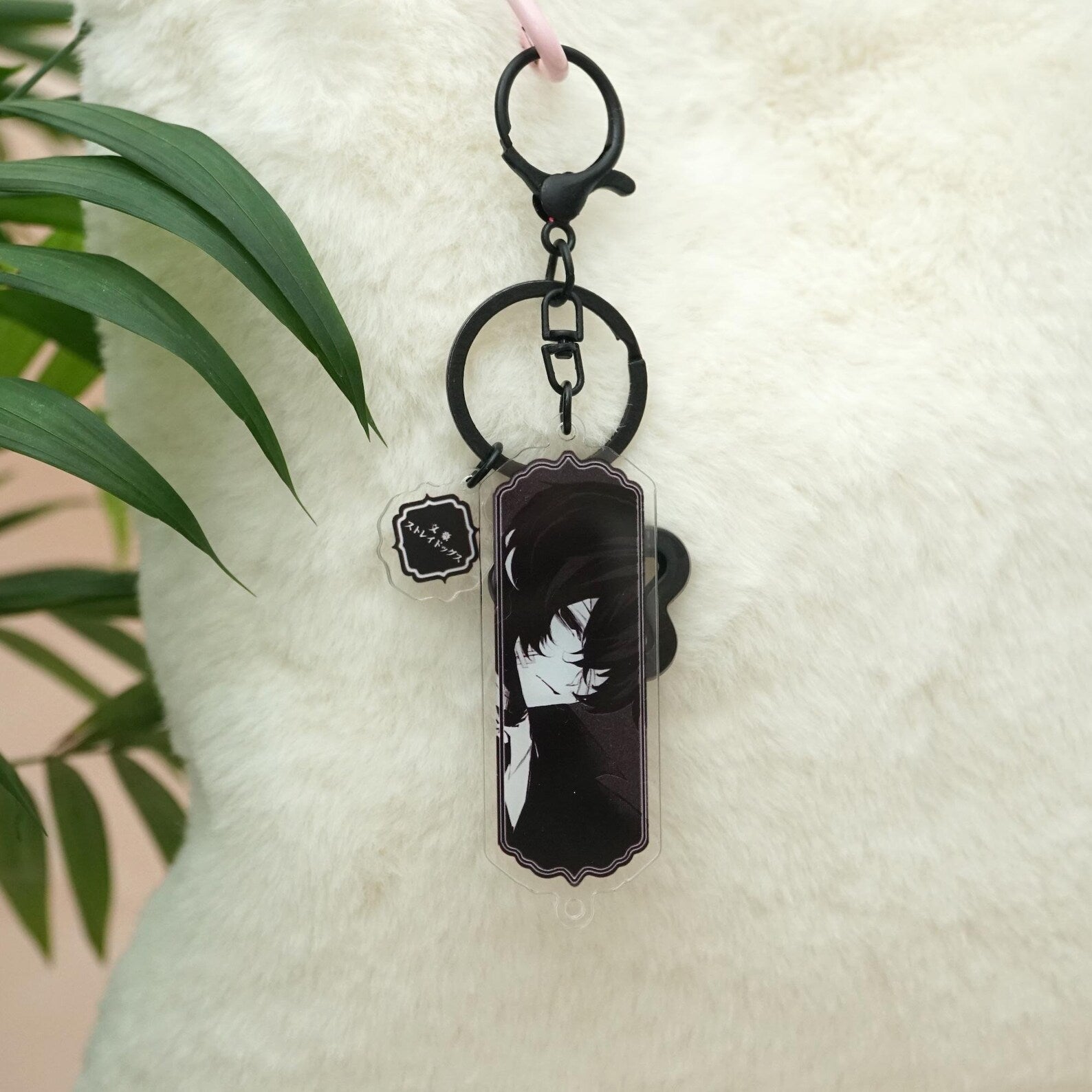 Bungo Stray Dogs Black Acrylic Keychain Dazai Chūya Dark Aesthetic Vertical Anime Charms Fanmade Keyring Gift detail image 2