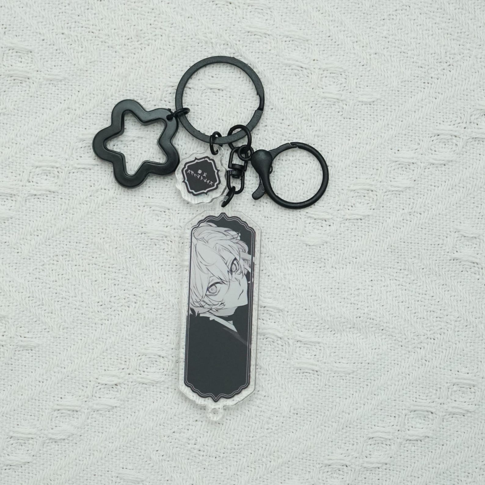 Bungo Stray Dogs Black Acrylic Keychain Dazai Chūya Dark Aesthetic Vertical Anime Charms Fanmade Keyring Gift detail image 6