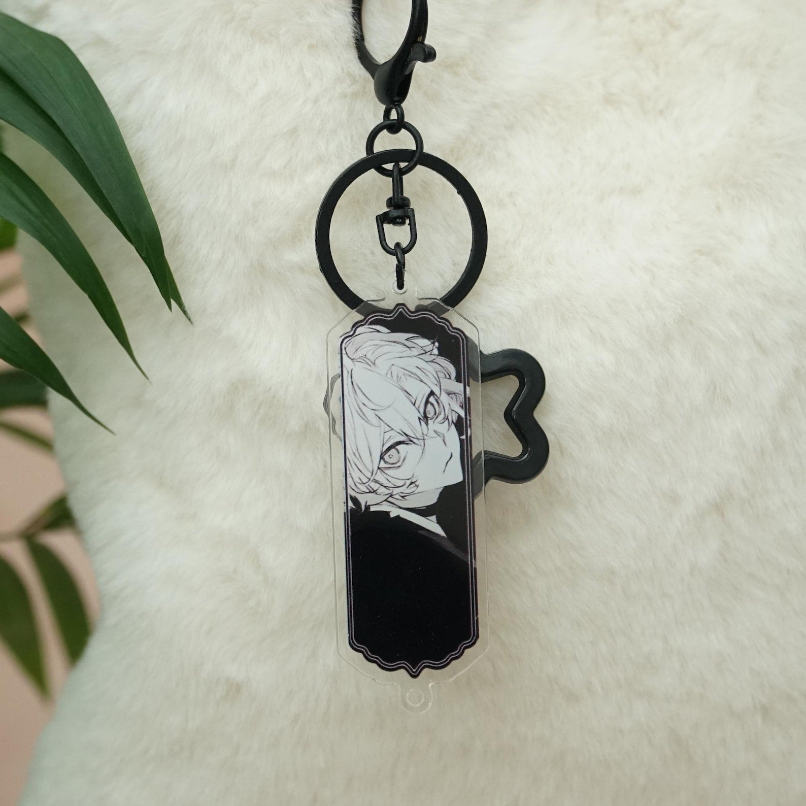 Bungo Stray Dogs Black Acrylic Keychain Dazai Chūya Dark Aesthetic Vertical Anime Charms Fanmade Keyring Gift detail image 1