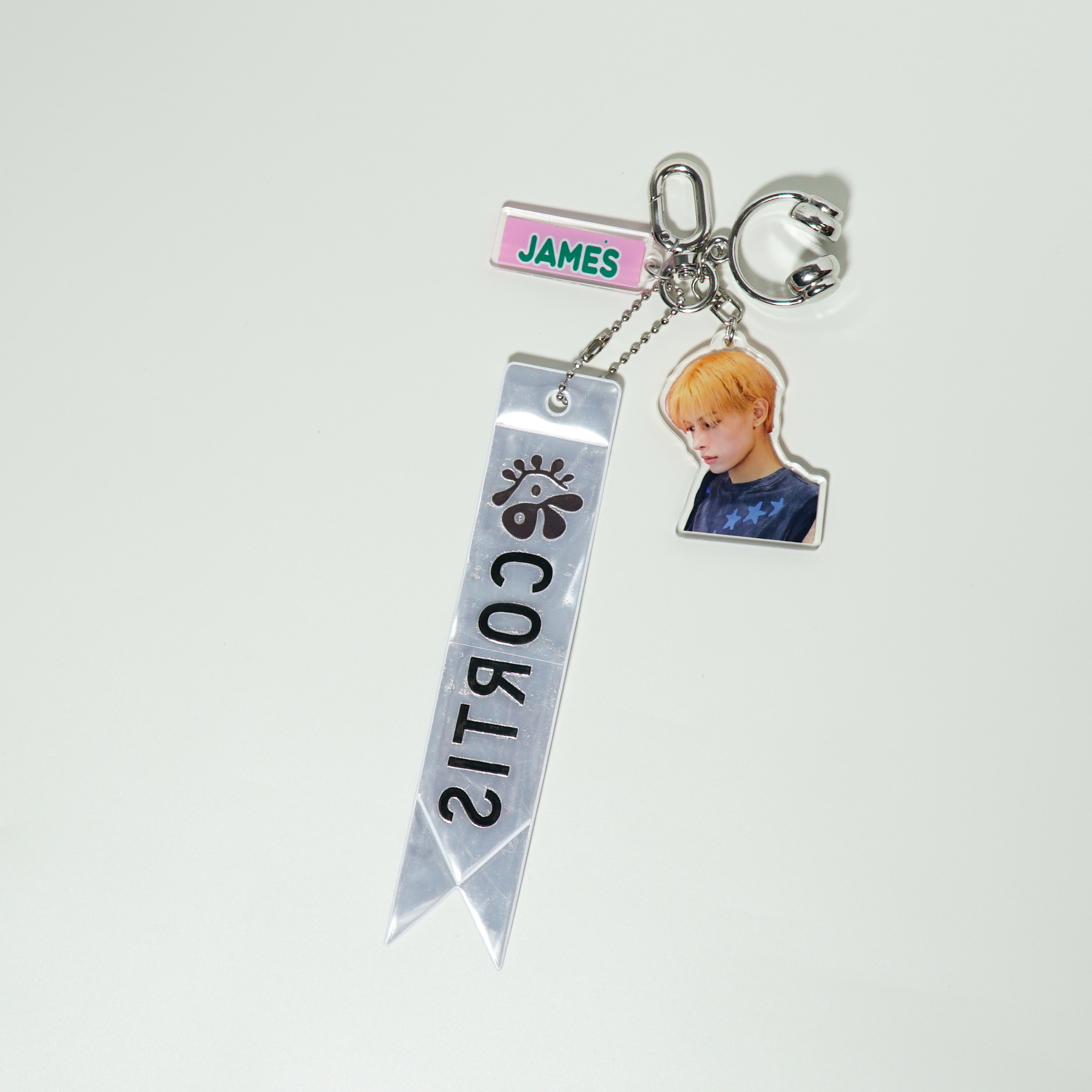 Fanmade CORTIS acrylic keychain with reflective logo strap for bag styling