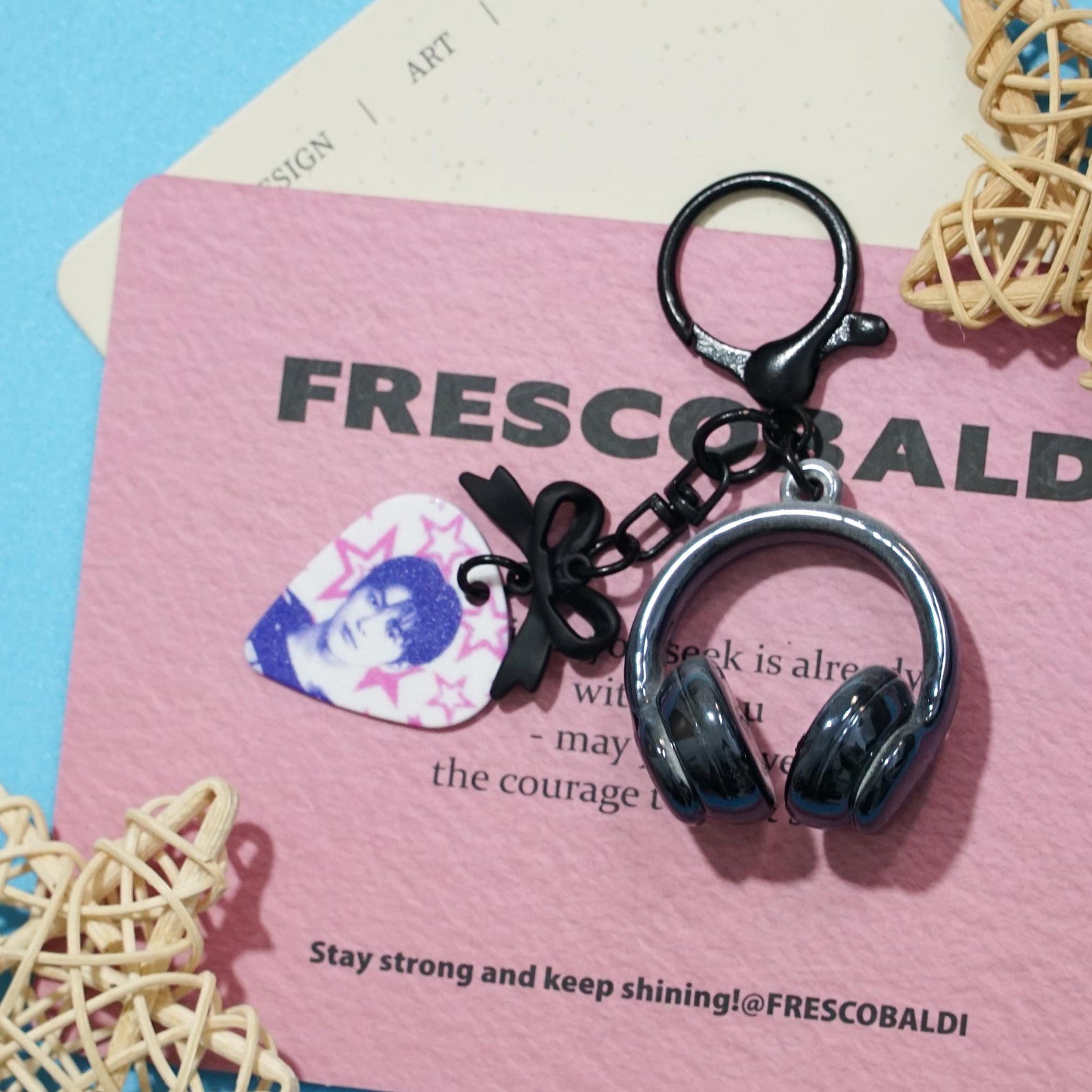 CORTIS Guitar Pick Keychain Martin Juhoon James Member Photo Charm Kpop Fanmade Merch Bag Accessory Gift detail image 1