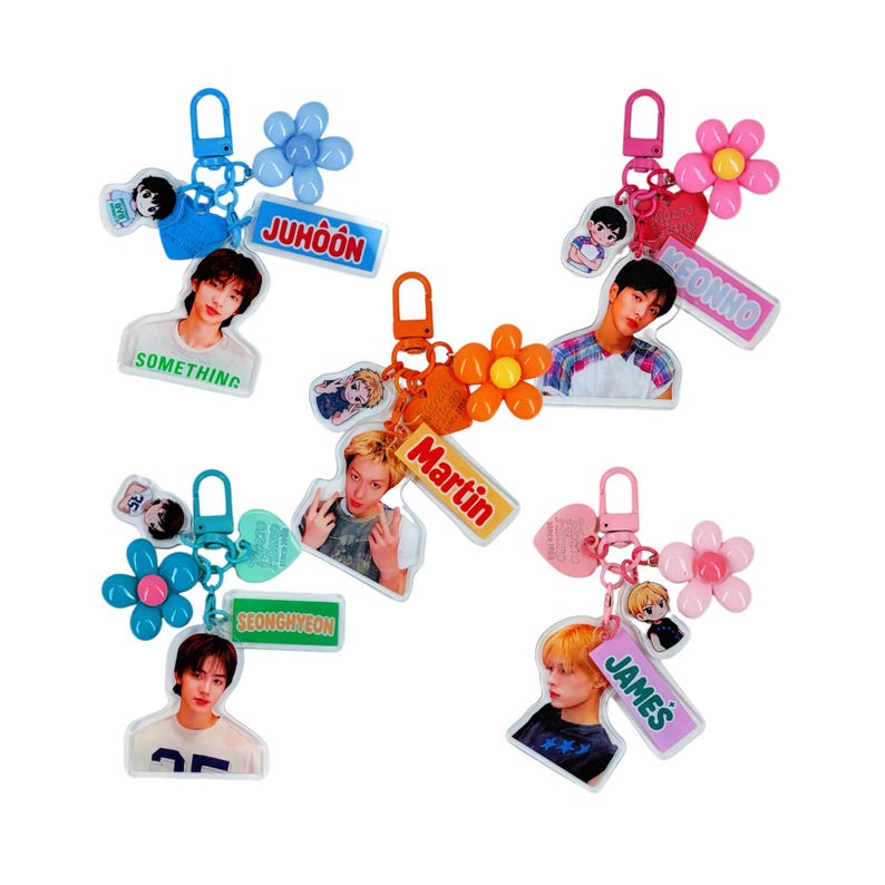 CORTIS Kpop Acrylic Keychain Set Fanmade Half-Body Member Charms with Cartoon Mini & Name Tags detail image 1