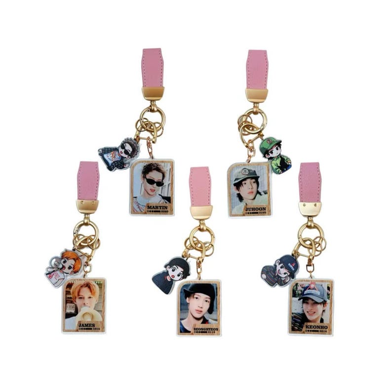 CORTIS Photocard Keychain Fanmade Kpop Charm with Hand-Drawn Character Design detail image 1