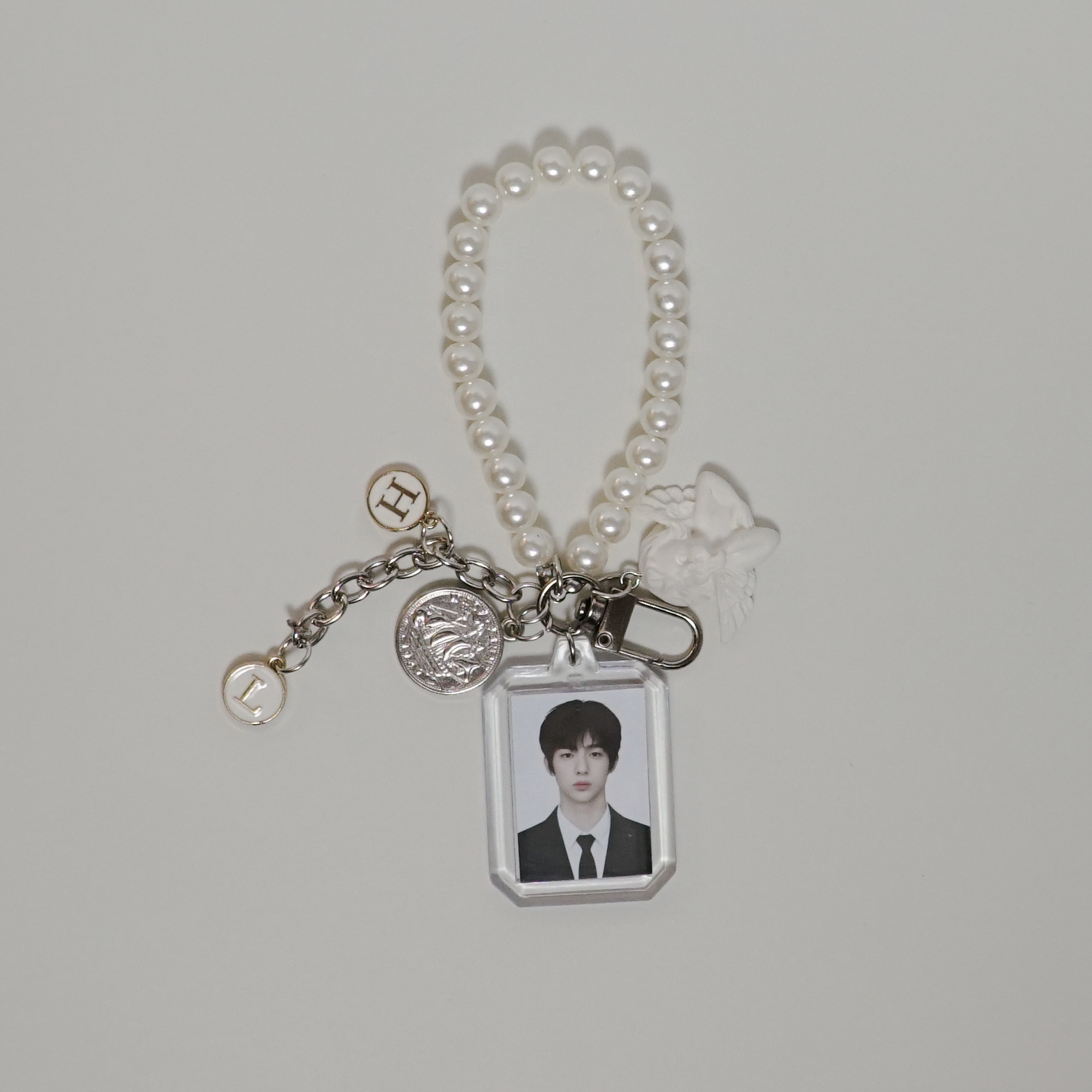 CORTIS Photocard Keychain Fanmade Kpop Pearl Strap Angel Charm Merch detail image 3