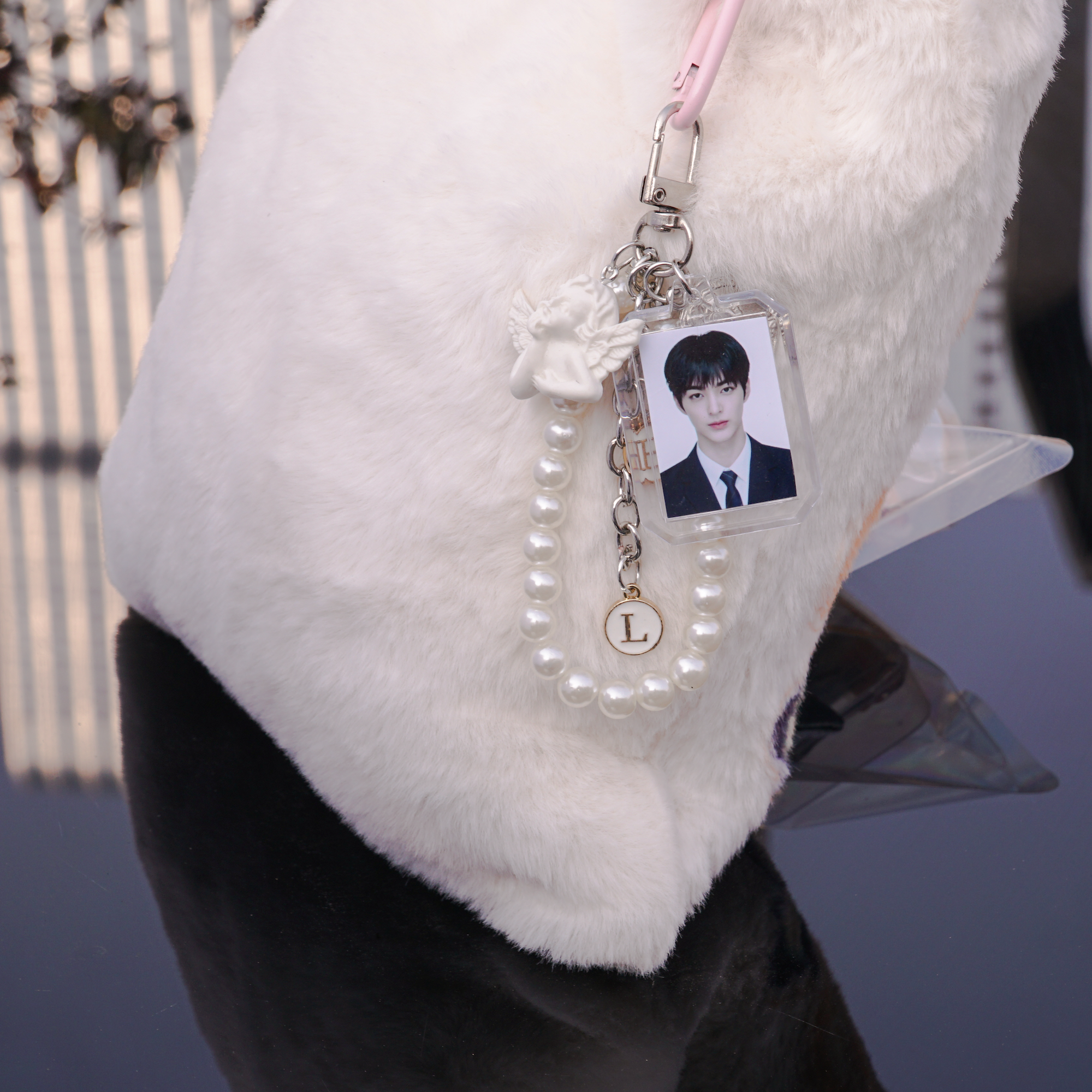 CORTIS Photocard Keychain Fanmade Kpop Pearl Strap Angel Charm Merch detail image 6