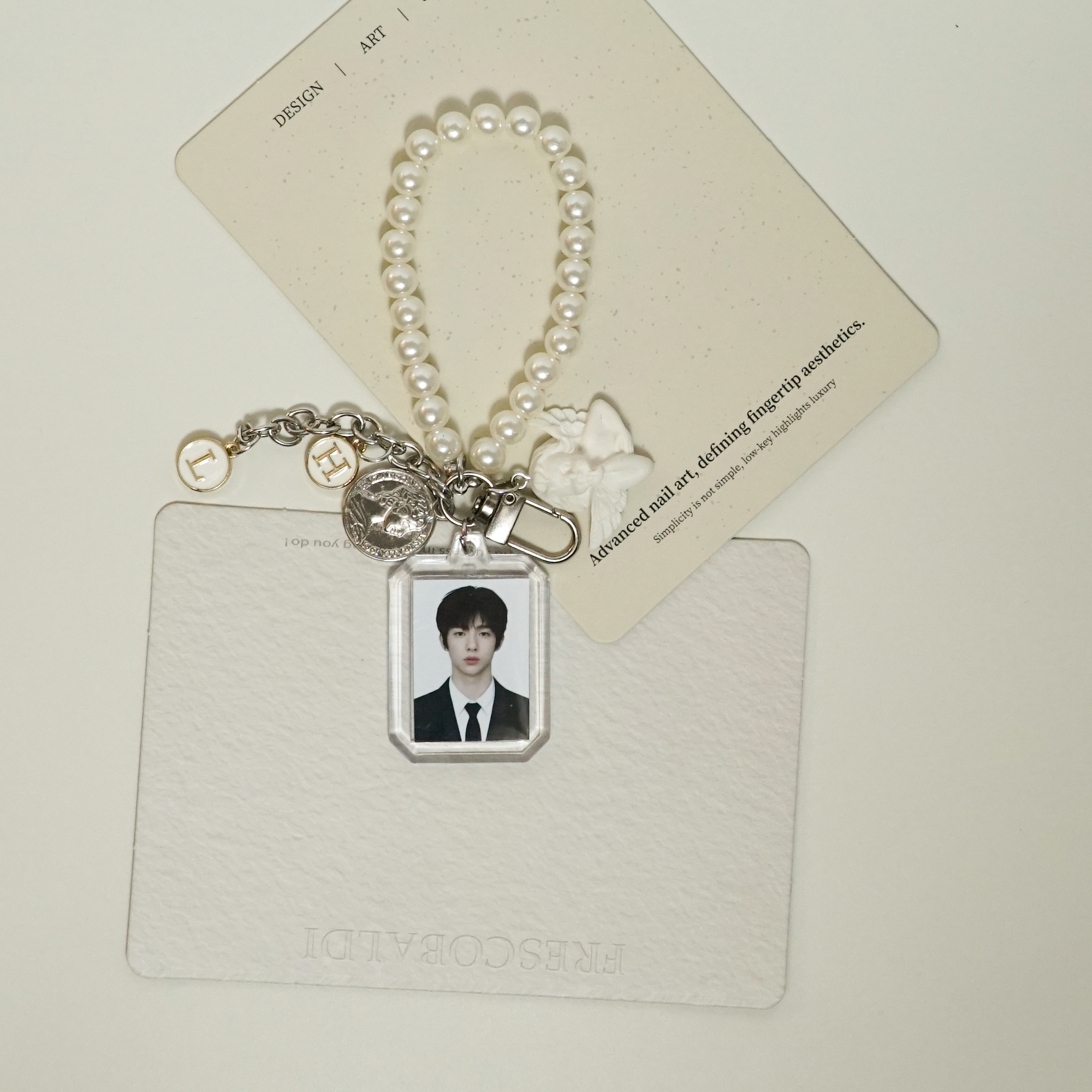 CORTIS Photocard Keychain Fanmade Kpop Pearl Strap Angel Charm Merch detail image 8