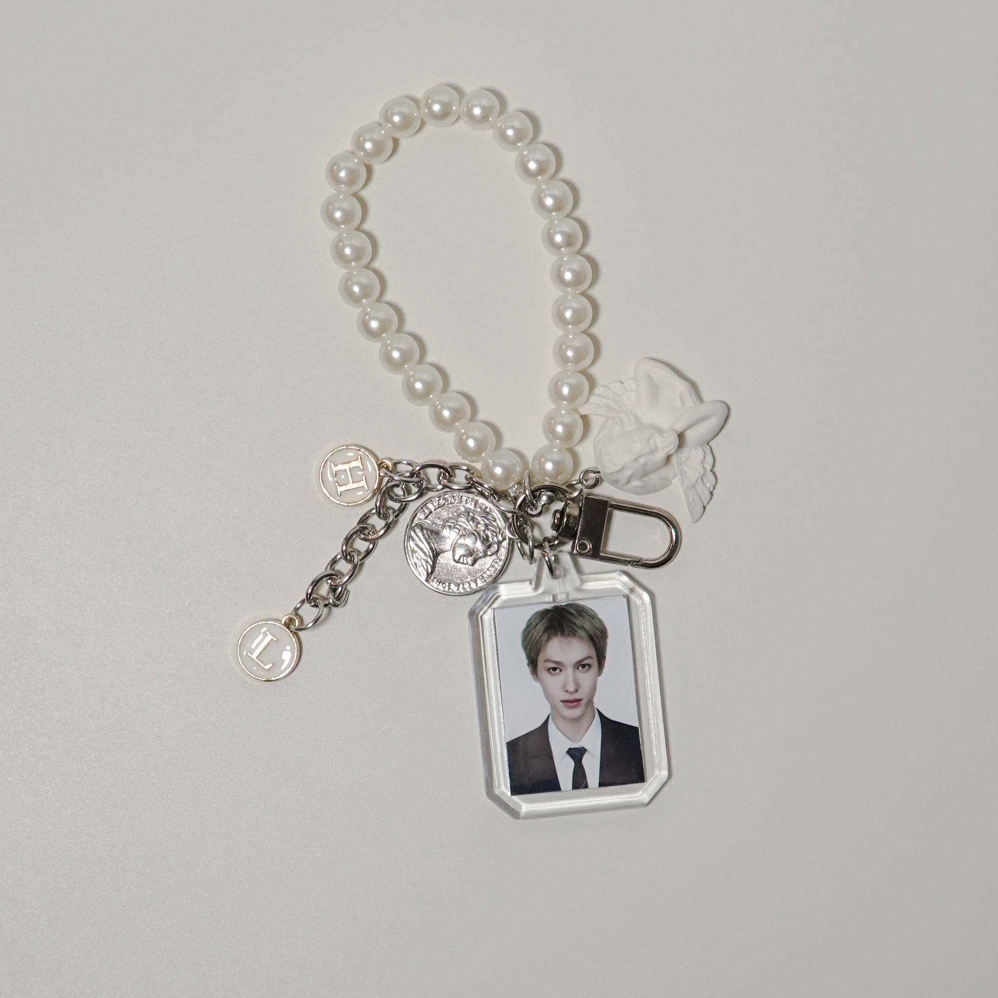 CORTIS Photocard Keychain Fanmade Kpop Pearl Strap Angel Charm Merch