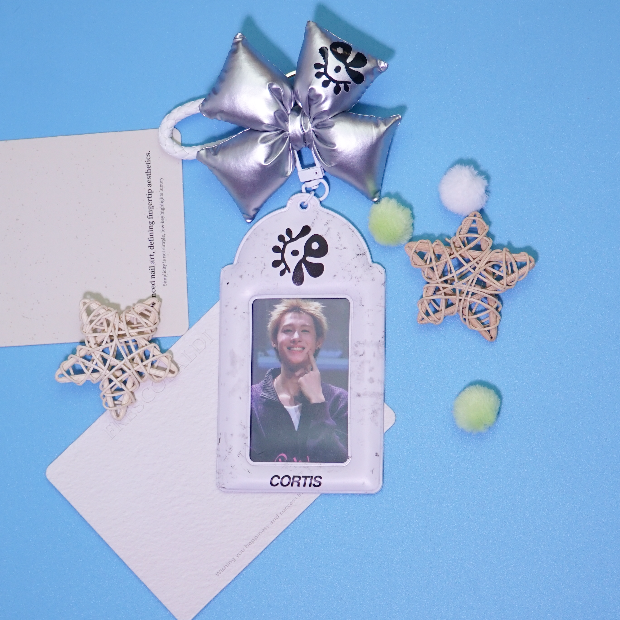 CORTIS Silver Card Holder Fanmade Kpop ID Card Holder with Puffy Bow detail image 6