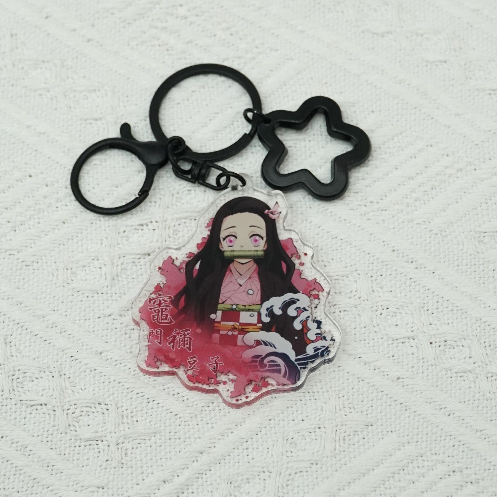 Demon Slayer Kimetsu no Yaiba Chibi Keychain Set Anime Acrylic Charms Tanjiro Nezuko Hashira Fanmade Gift detail image 1