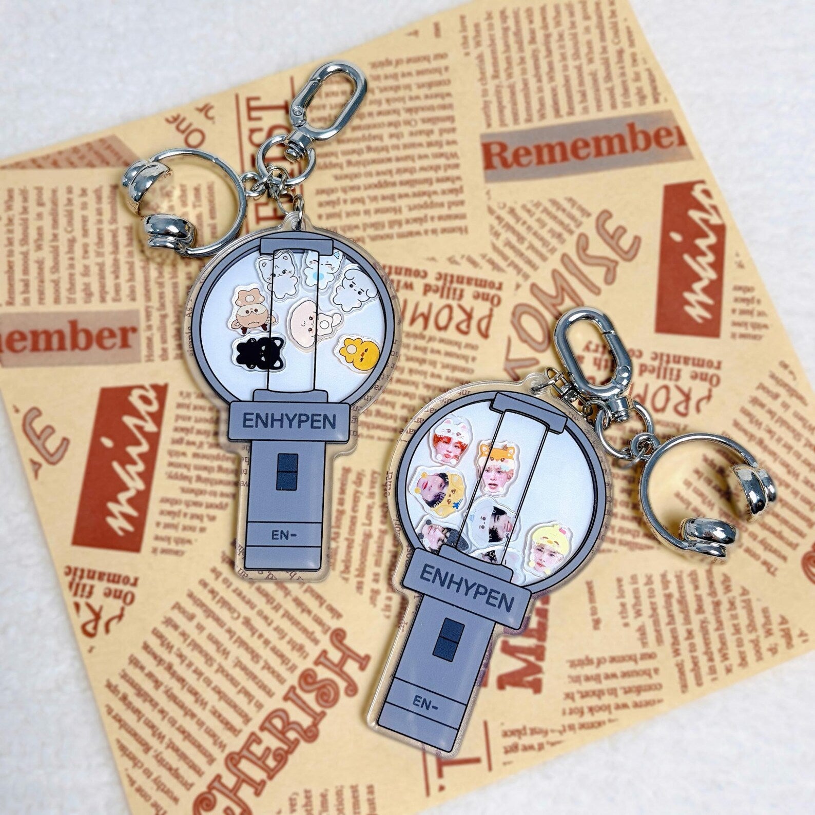ENHYPEN Microphone Shaker Keychain Kpop Bag Charm Heeseung Jay Jake Sunghoon Sunoo Jungwon Ni-ki Fanmade Gift detail image 5