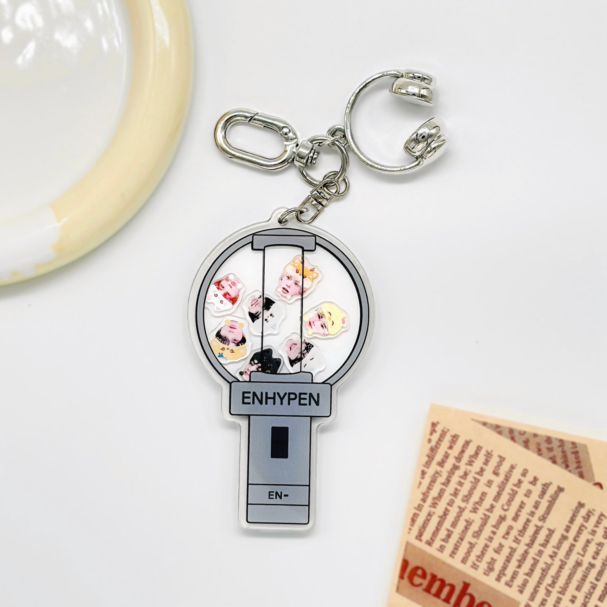 ENHYPEN Microphone Shaker Keychain Kpop Bag Charm Heeseung Jay Jake Sunghoon Sunoo Jungwon Ni-ki Fanmade Gift