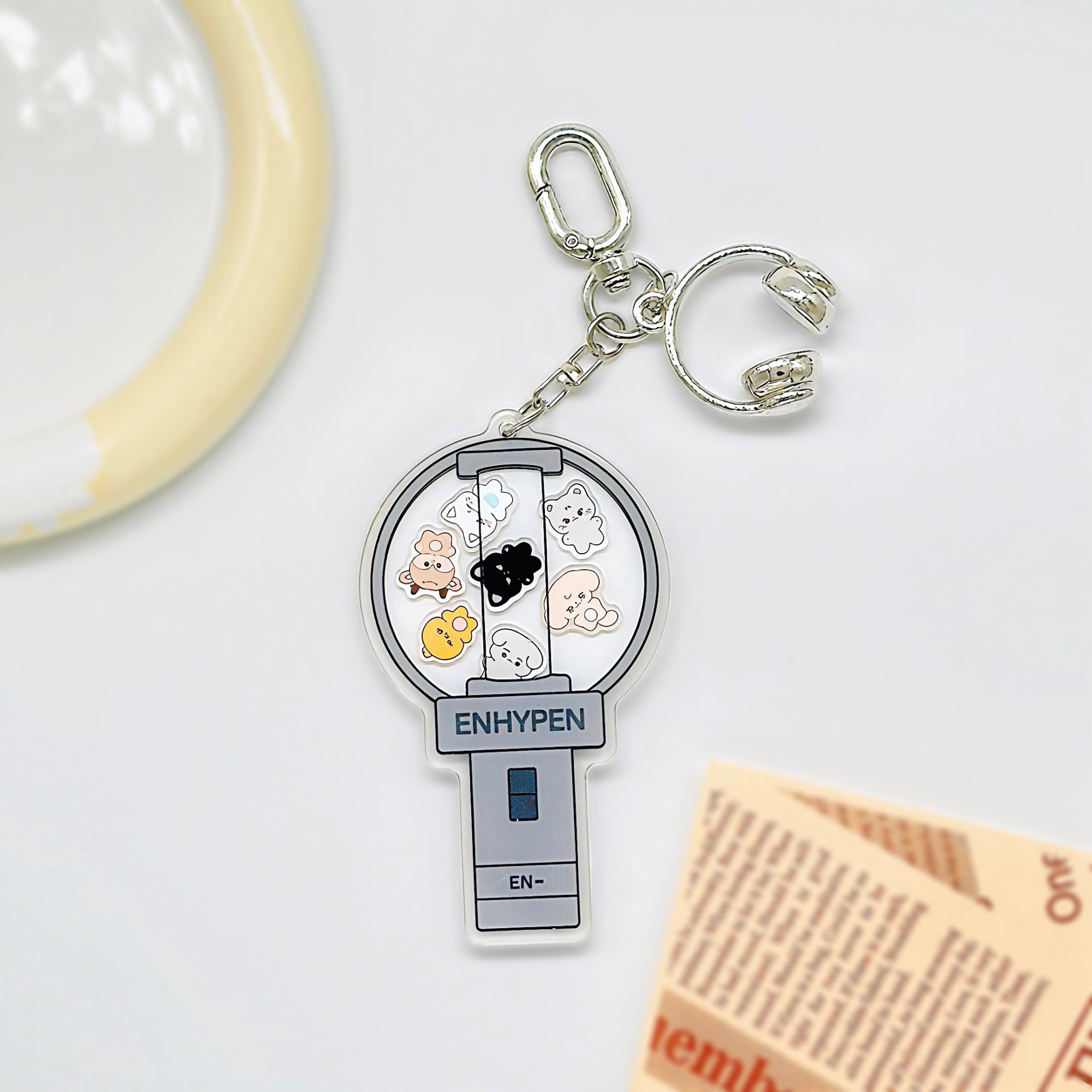 ENHYPEN Microphone Shaker Keychain Kpop Bag Charm Heeseung Jay Jake Sunghoon Sunoo Jungwon Ni-ki Fanmade Gift detail image 8