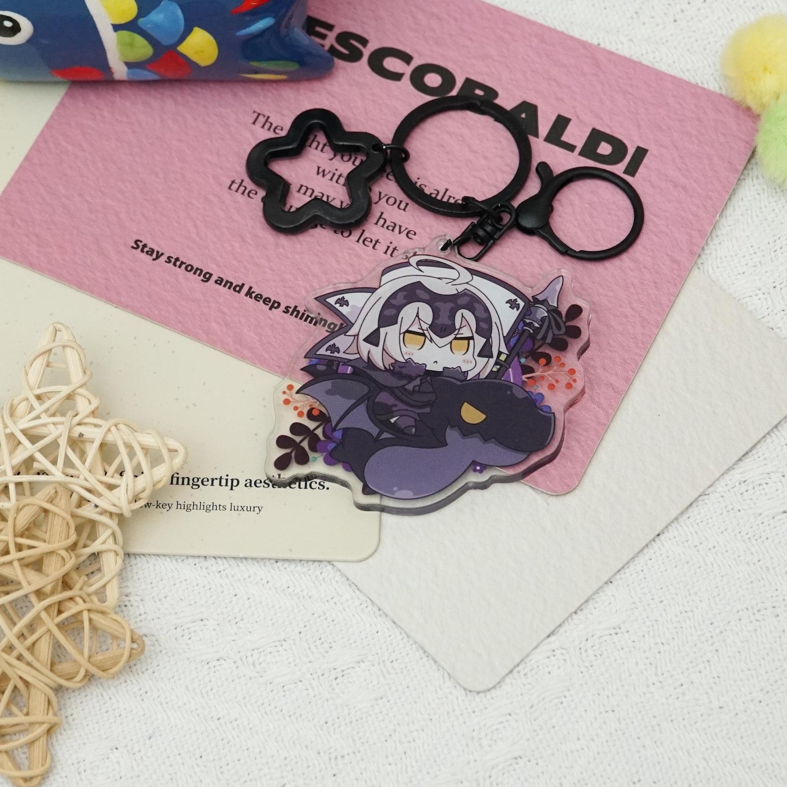 FGO Acrylic Keychain Set Chibi Saber Nero Mash Jeanne Jeanne Alter Lancer Alter Fate Grand Order Fanmade Anime Charms Gift detail image 1