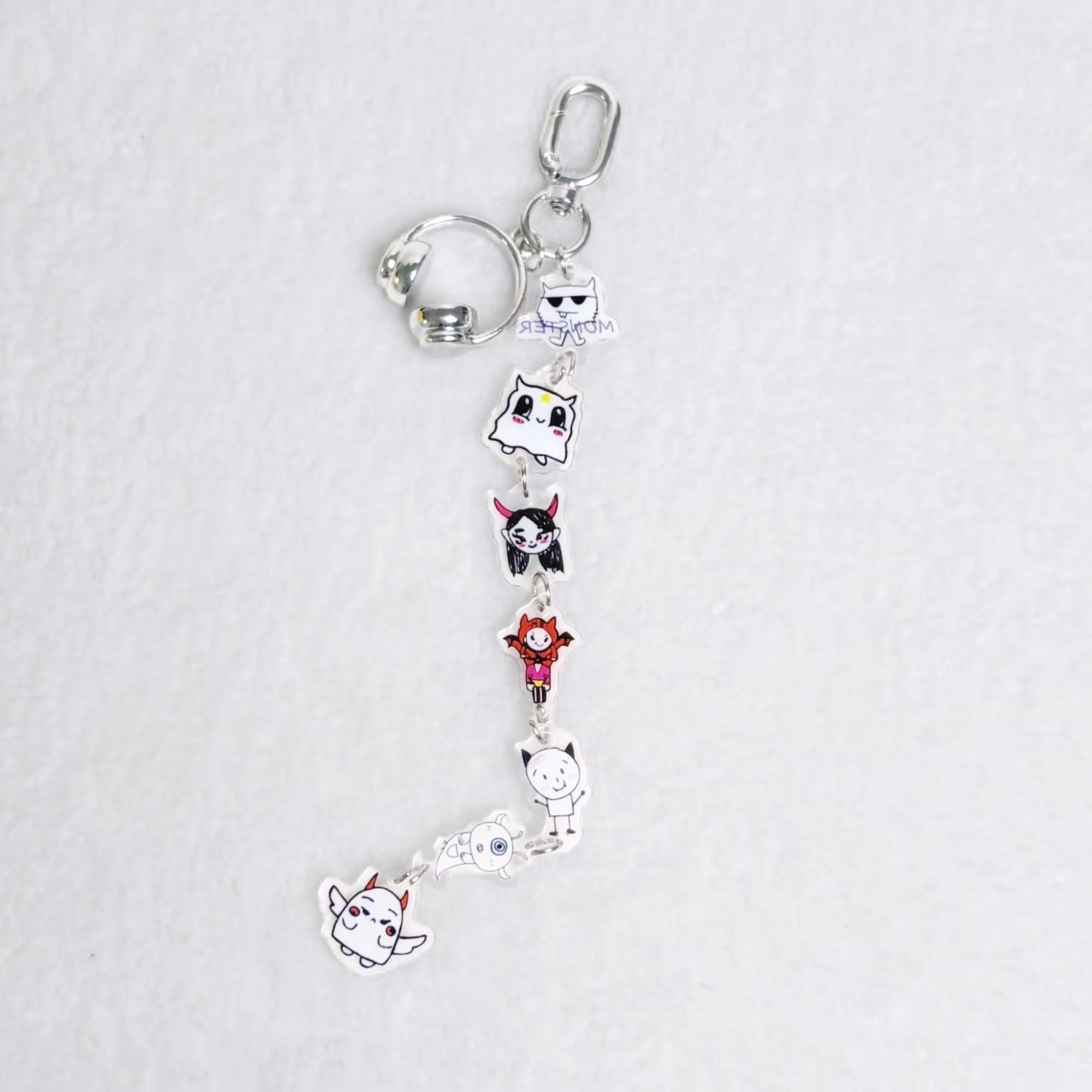 Fanmade BABYMONSTER Monster Concept Keychains Kpop Shaker Lightstick Bag Charms Concert Accessories