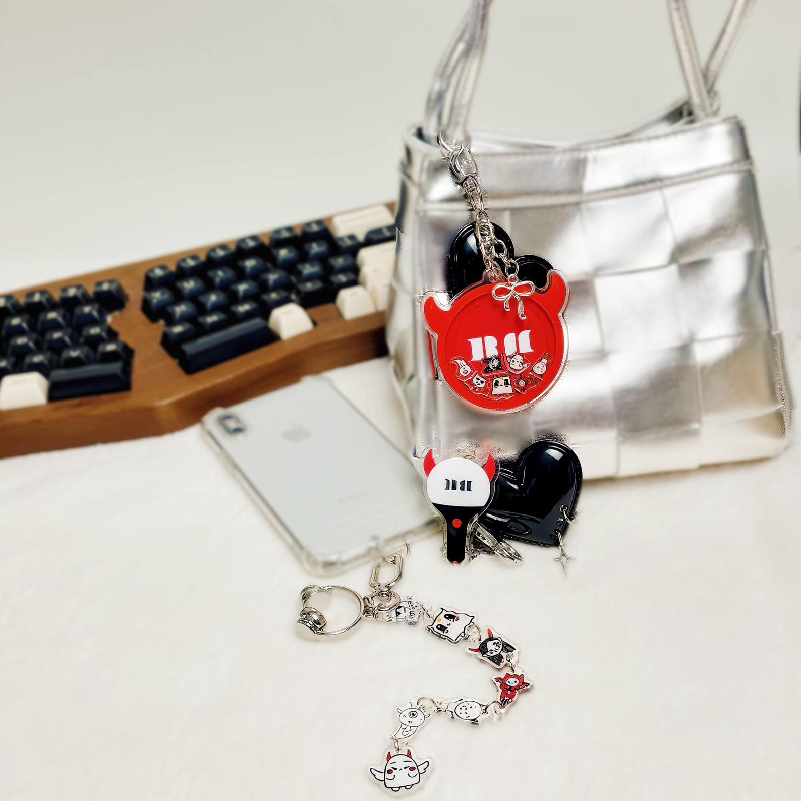Fanmade BABYMONSTER Monster Concept Keychains Kpop Shaker Lightstick Bag Charms Concert Accessories detail image 1
