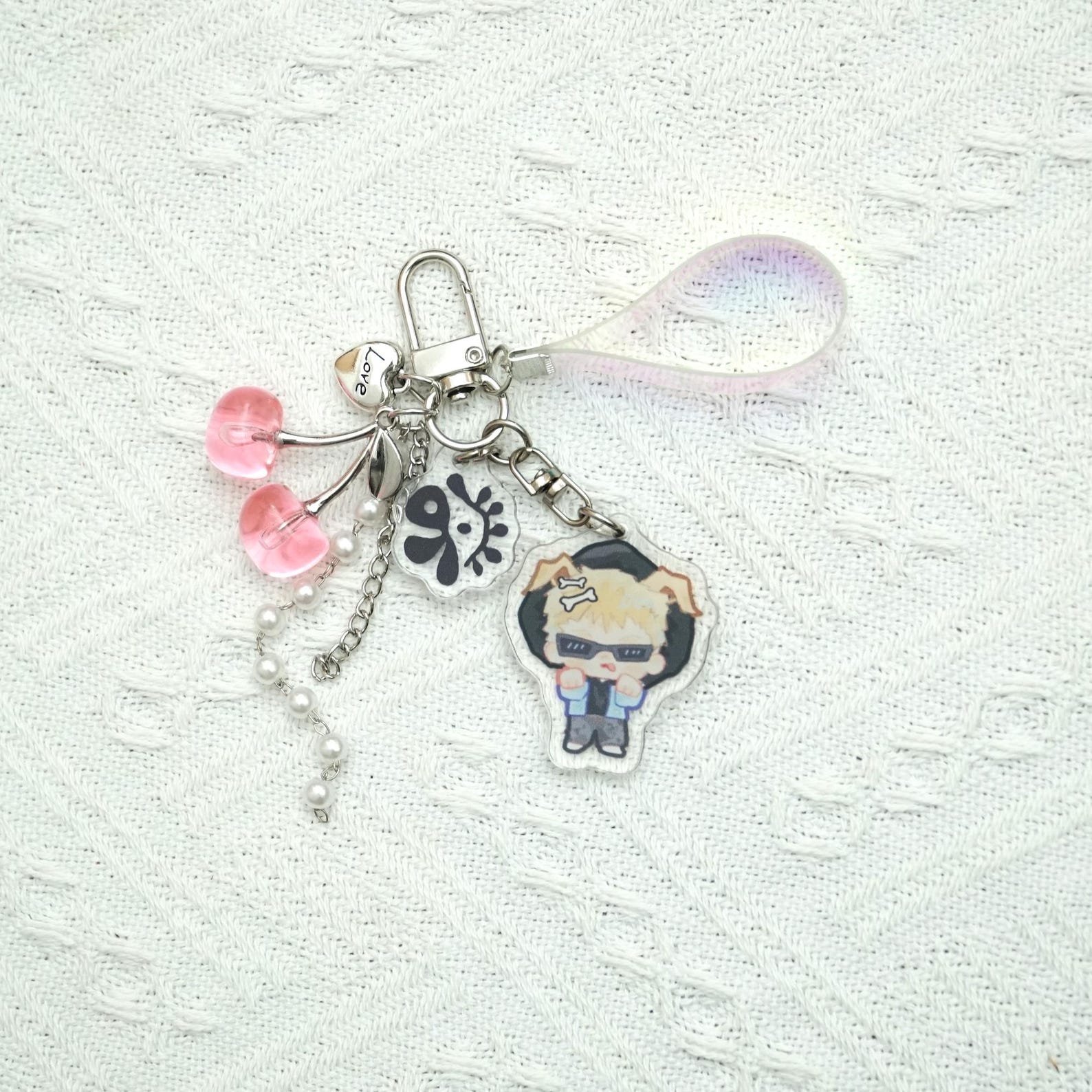 Fanmade CORTIS Acrylic Keychains Kpop Idol Bag Charms Animal Ears Chibi Member Acrylic Set Gift