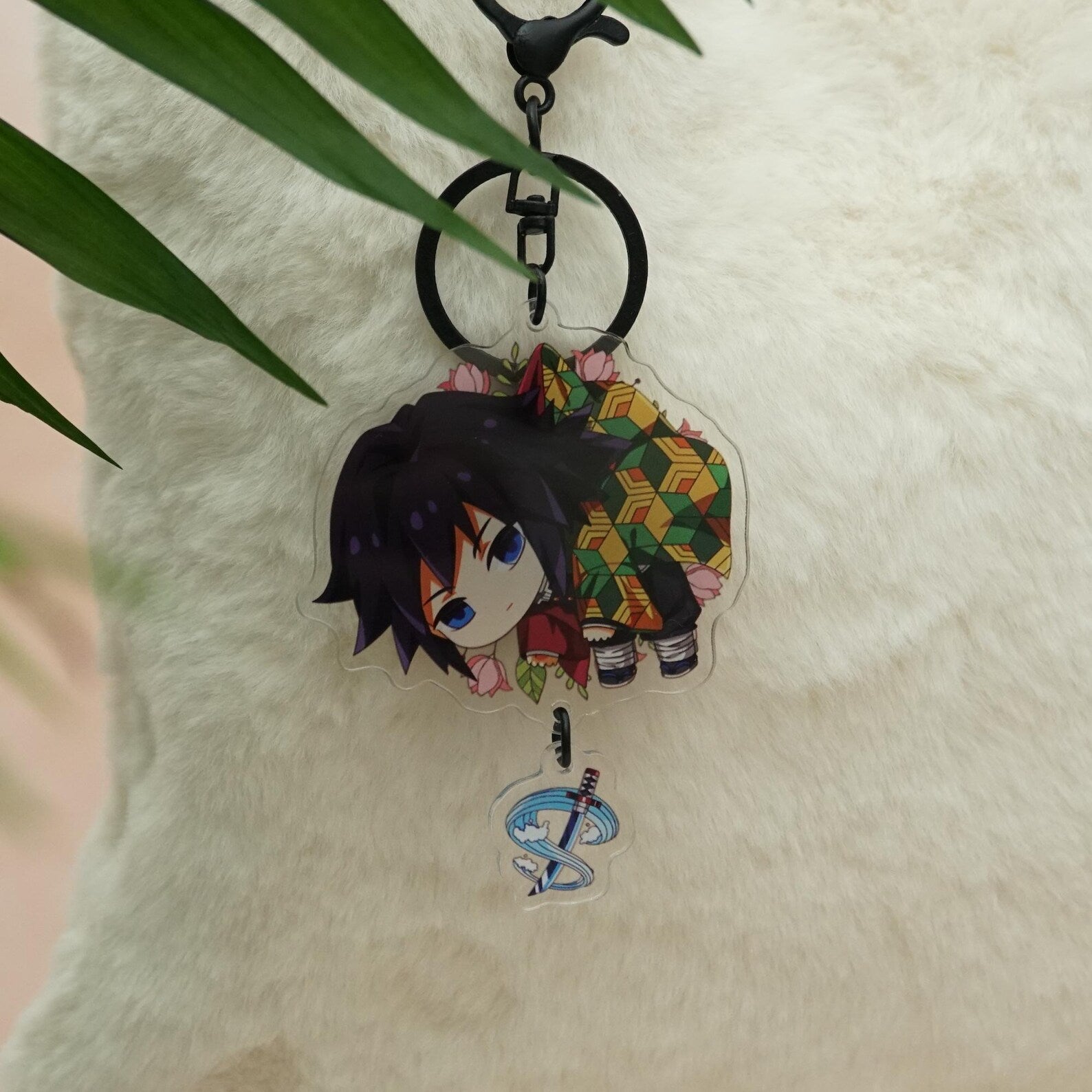 Fanmade Demon Slayer Keychain Set Kimetsu no Yaiba Tanjiro Nezuko Zenitsu Giyu Inosuke Chibi Acrylic Charms detail image 3