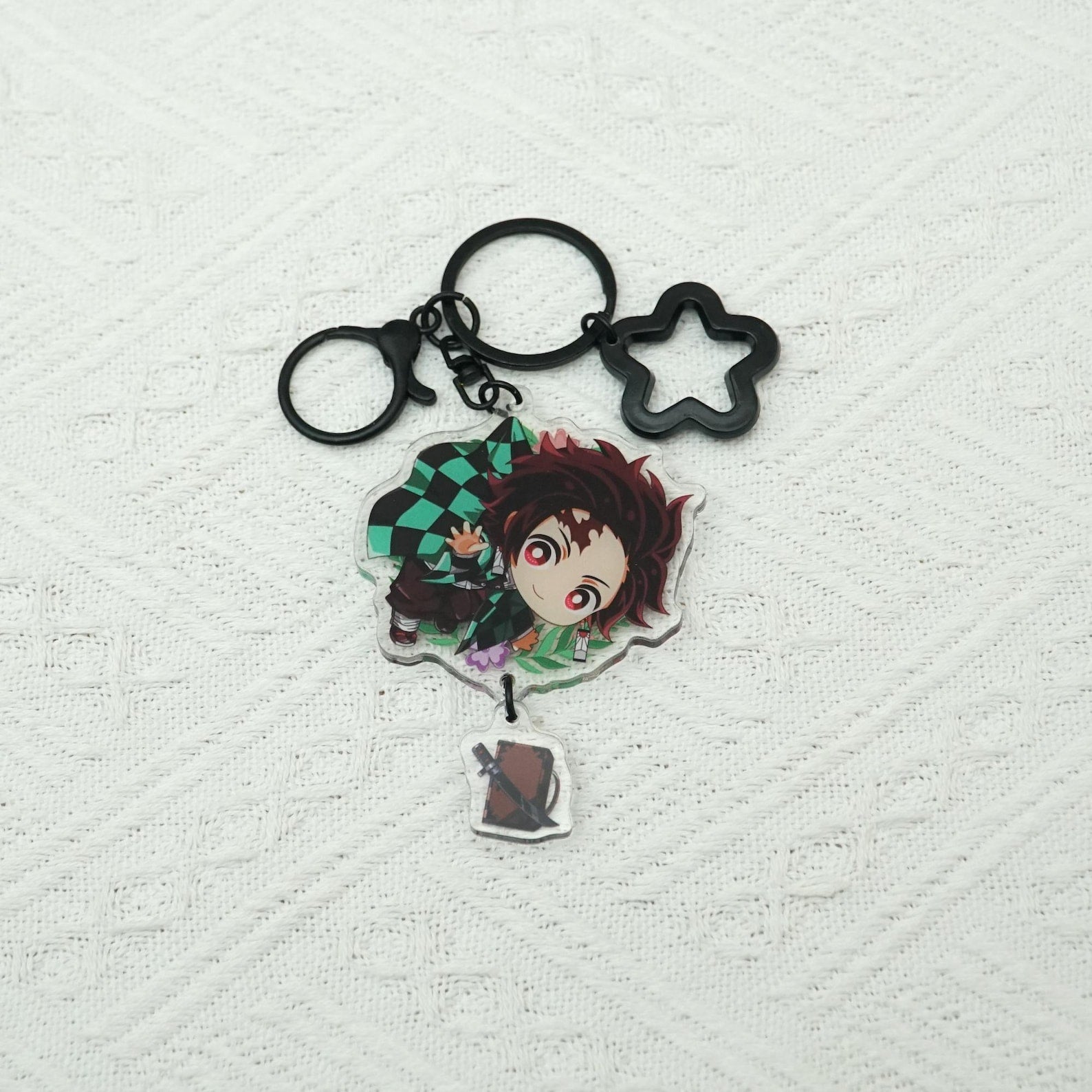 Fanmade Demon Slayer Keychain Set Kimetsu no Yaiba Tanjiro Nezuko Zenitsu Giyu Inosuke Chibi Acrylic Charms