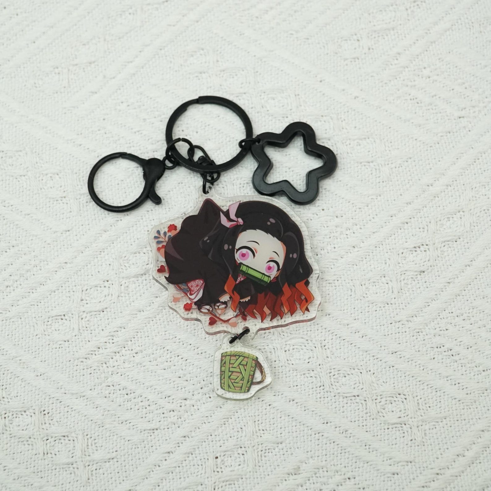 Fanmade Demon Slayer Keychain Set Kimetsu no Yaiba Tanjiro Nezuko Zenitsu Giyu Inosuke Chibi Acrylic Charms detail image 4